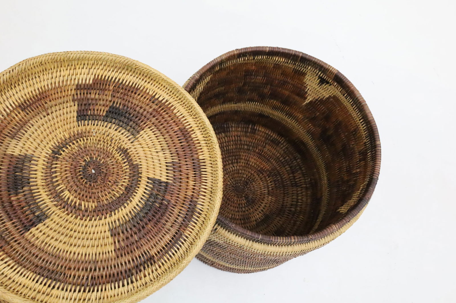 THREE NATIVE AMERICAN WOVEN BASKETS - 6