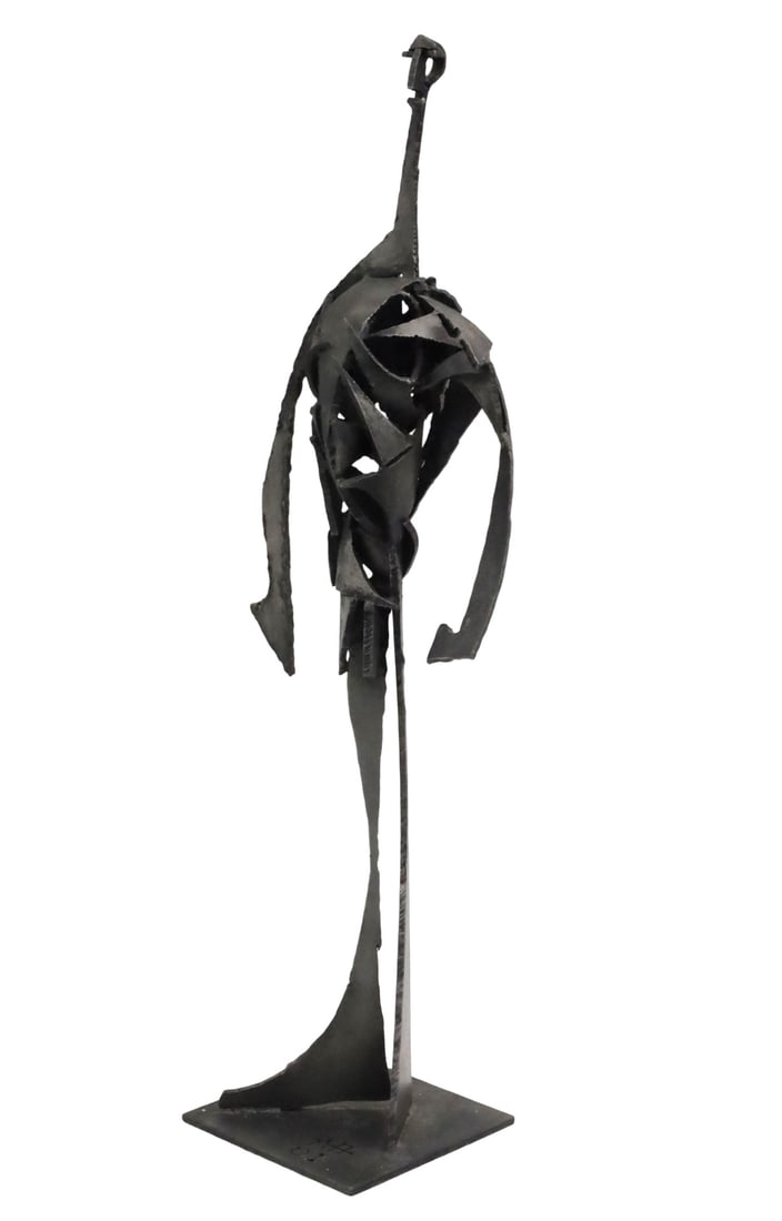SIGNED STEEL ABSTRACT FIGURAL SCULPTURE (1 of 5)