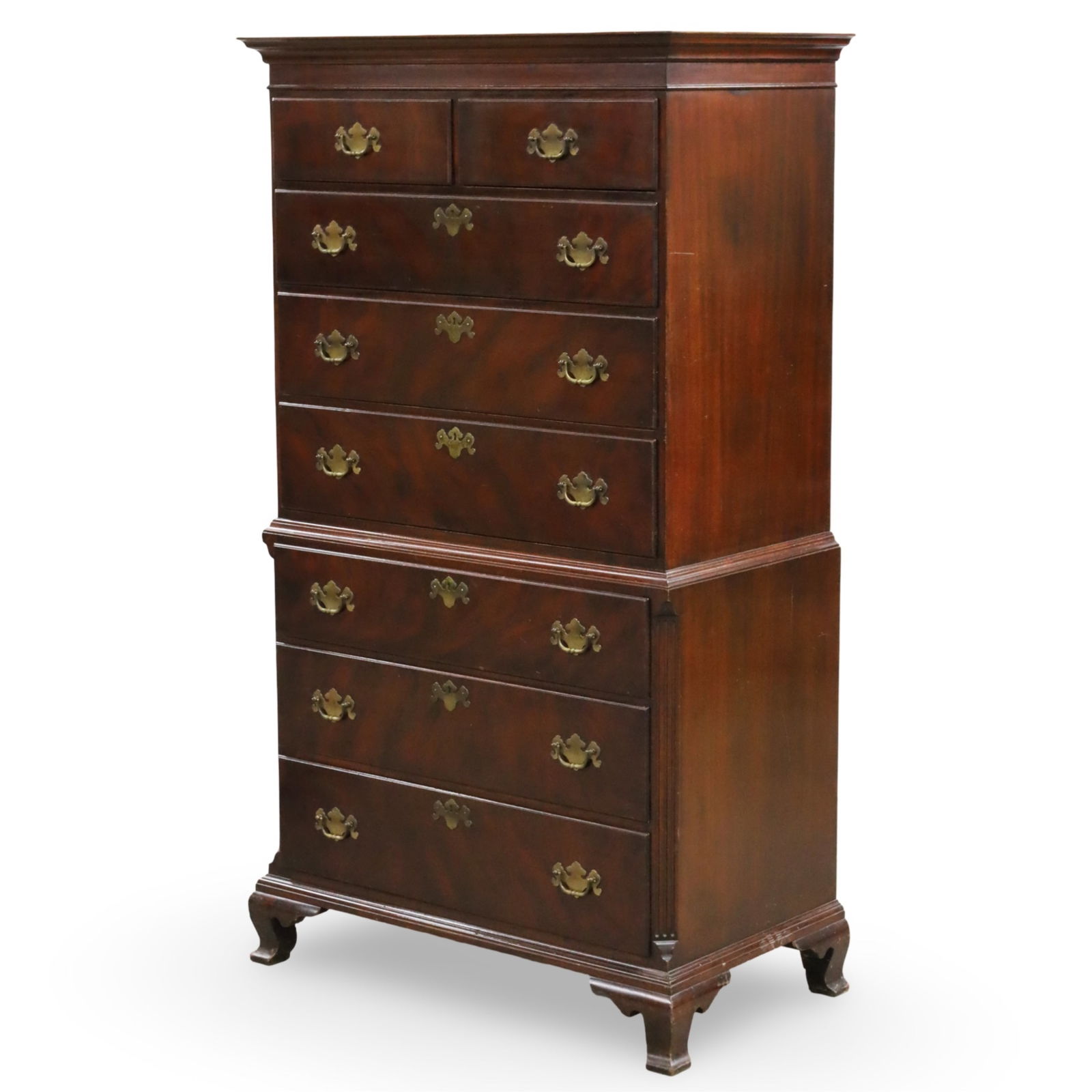 CHIPPENDALE STYLE MAHOGANY CHEST ON CHEST (1 of 3)