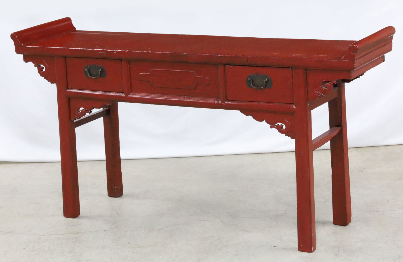CHINESE RED LACQUER ALTAR TABLE - 2