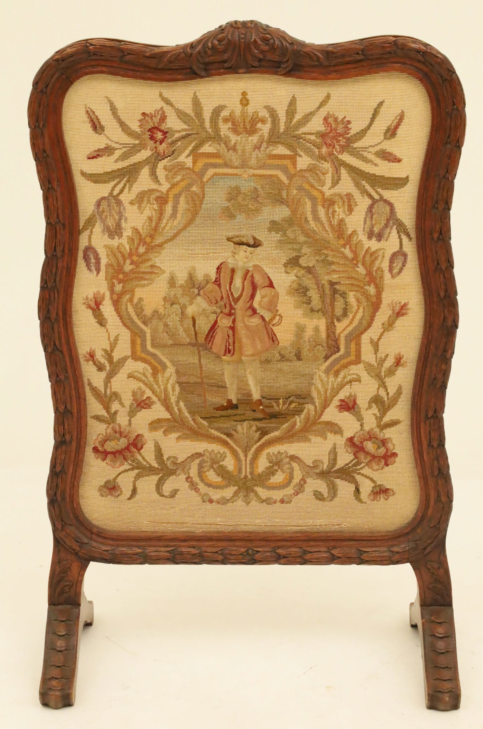 FRENCH PROV. NEEDLEPOINT FIRE SCREEN - 3