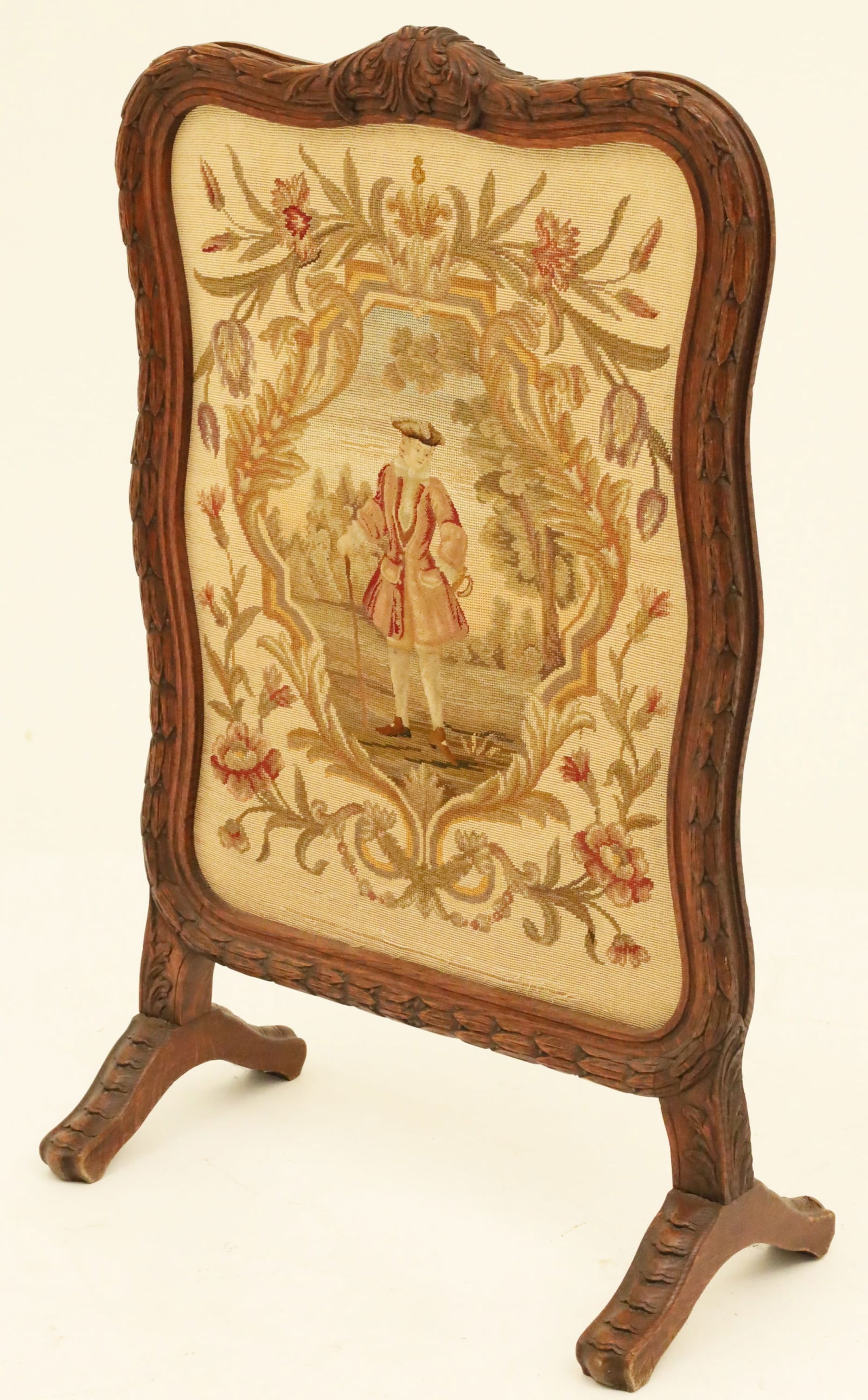 FRENCH PROV. NEEDLEPOINT FIRE SCREEN - 5