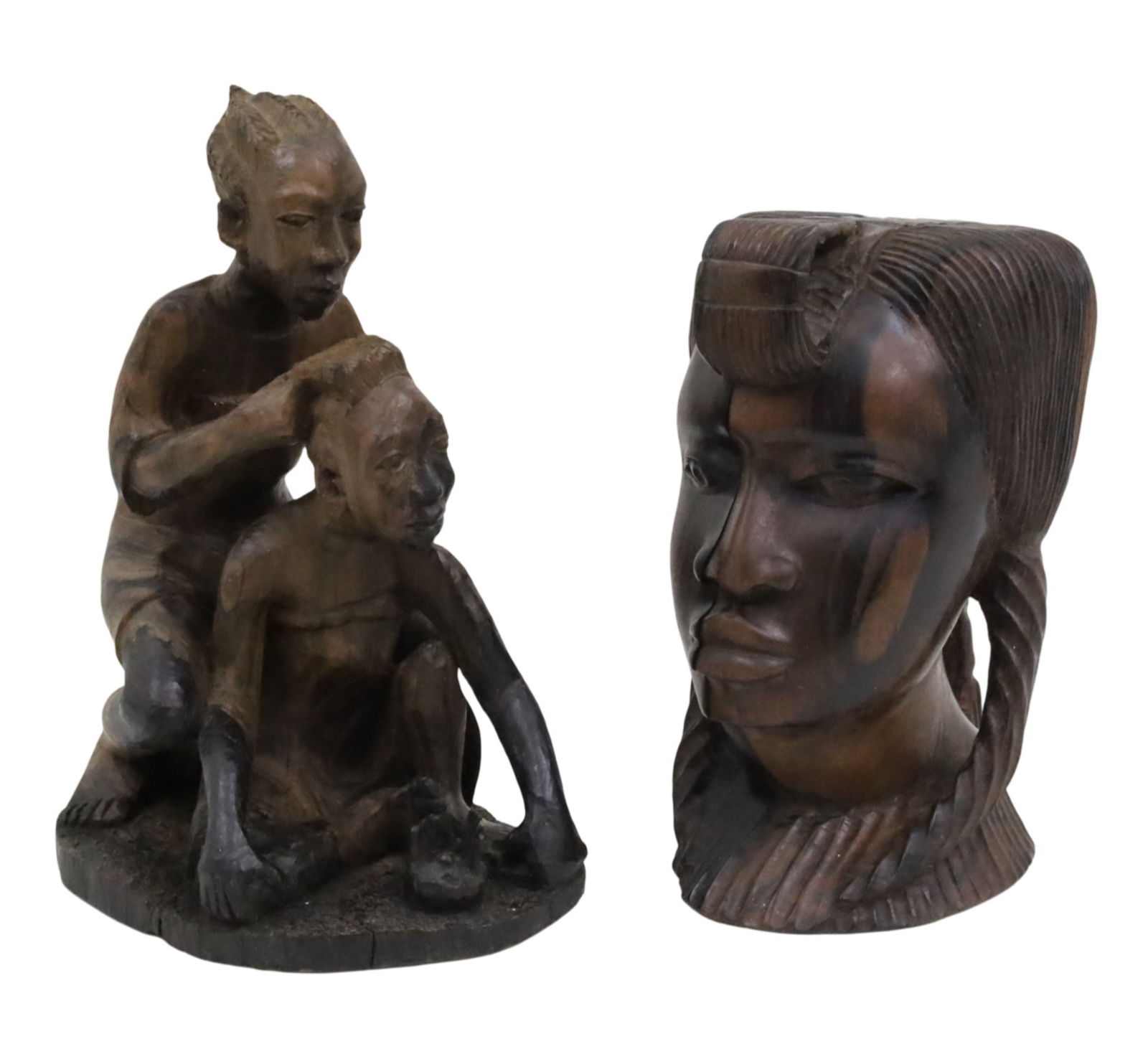 TWO WEST AFRICAN ROSEWOOD CARVINGS (1 of 6)