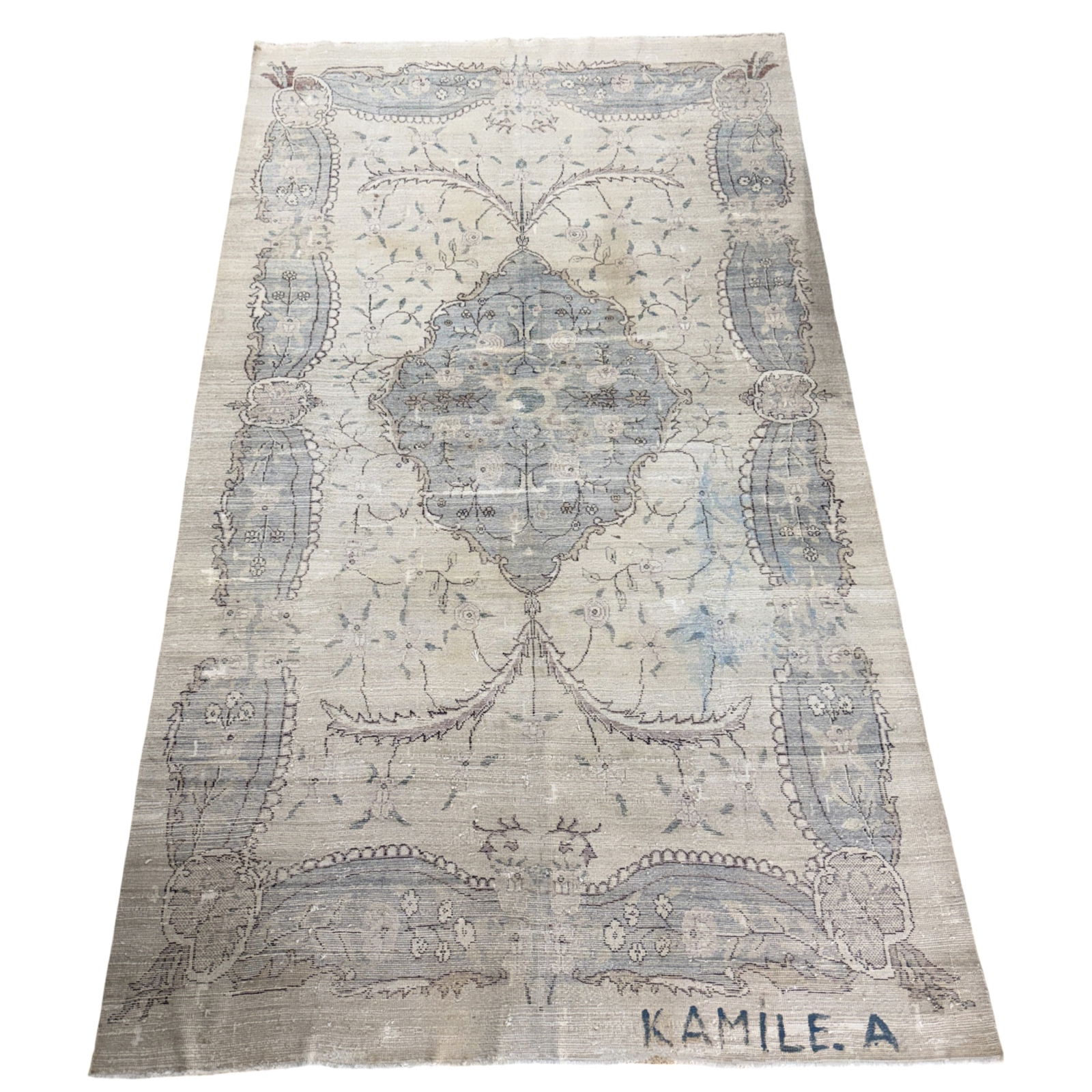 OUSHAK RUG 6'7 X 11: Oushak rug 6'7 x 11