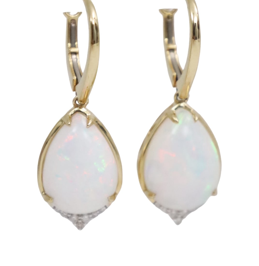 14K OPAL DROP EARRINGS - 2