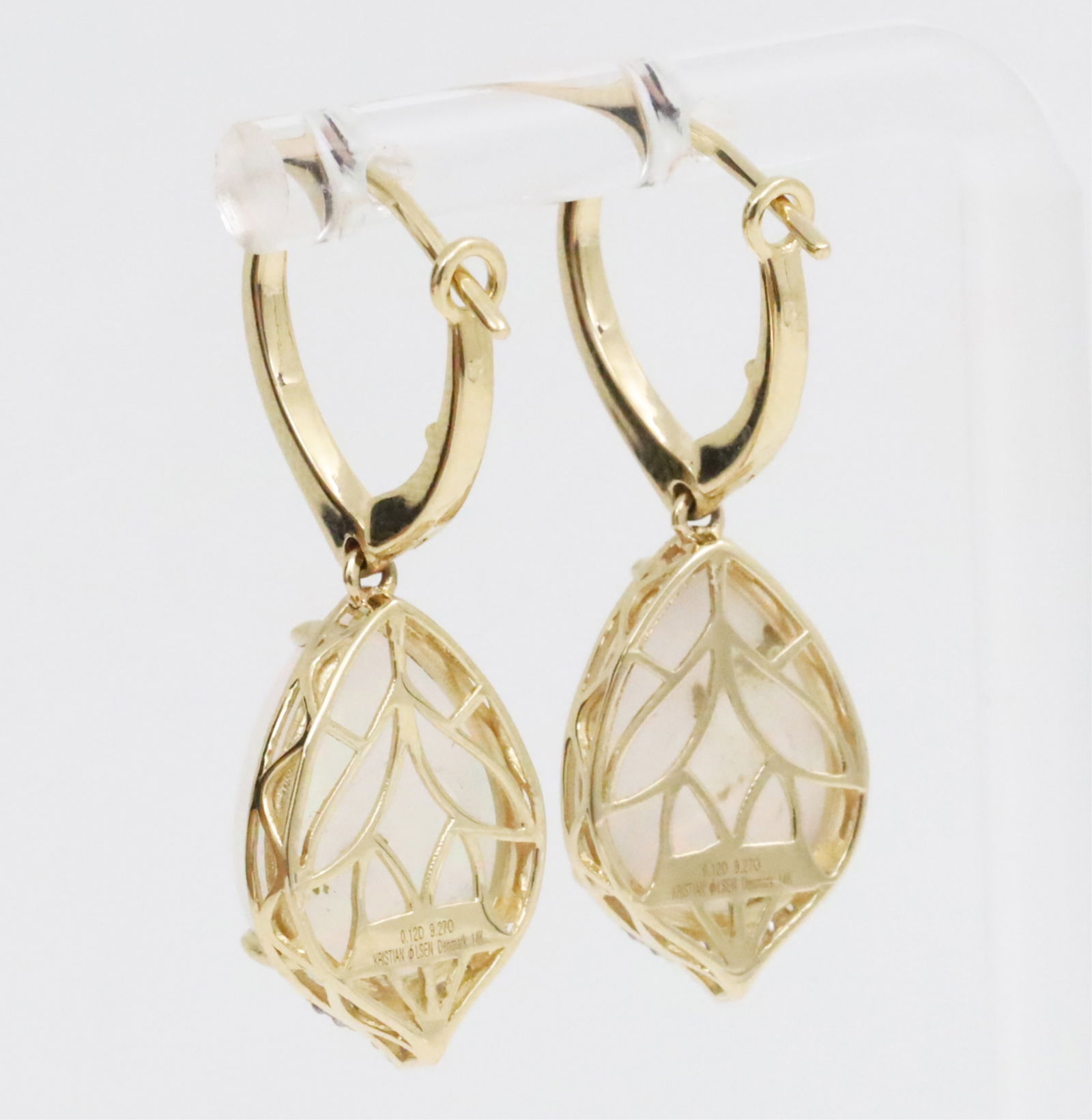 14K OPAL DROP EARRINGS - 5