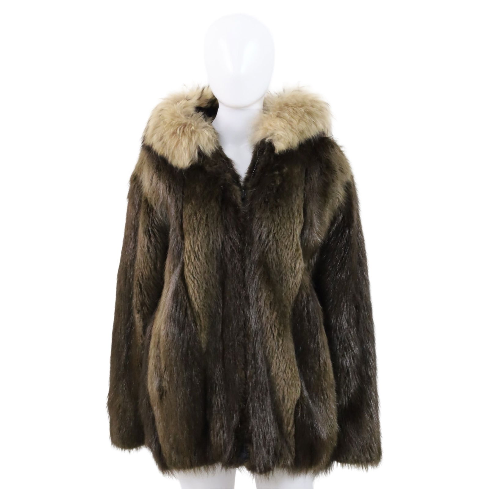 LADIES TANUKI FUR HOODED JACKET, BURCHAYS (1 of 8)
