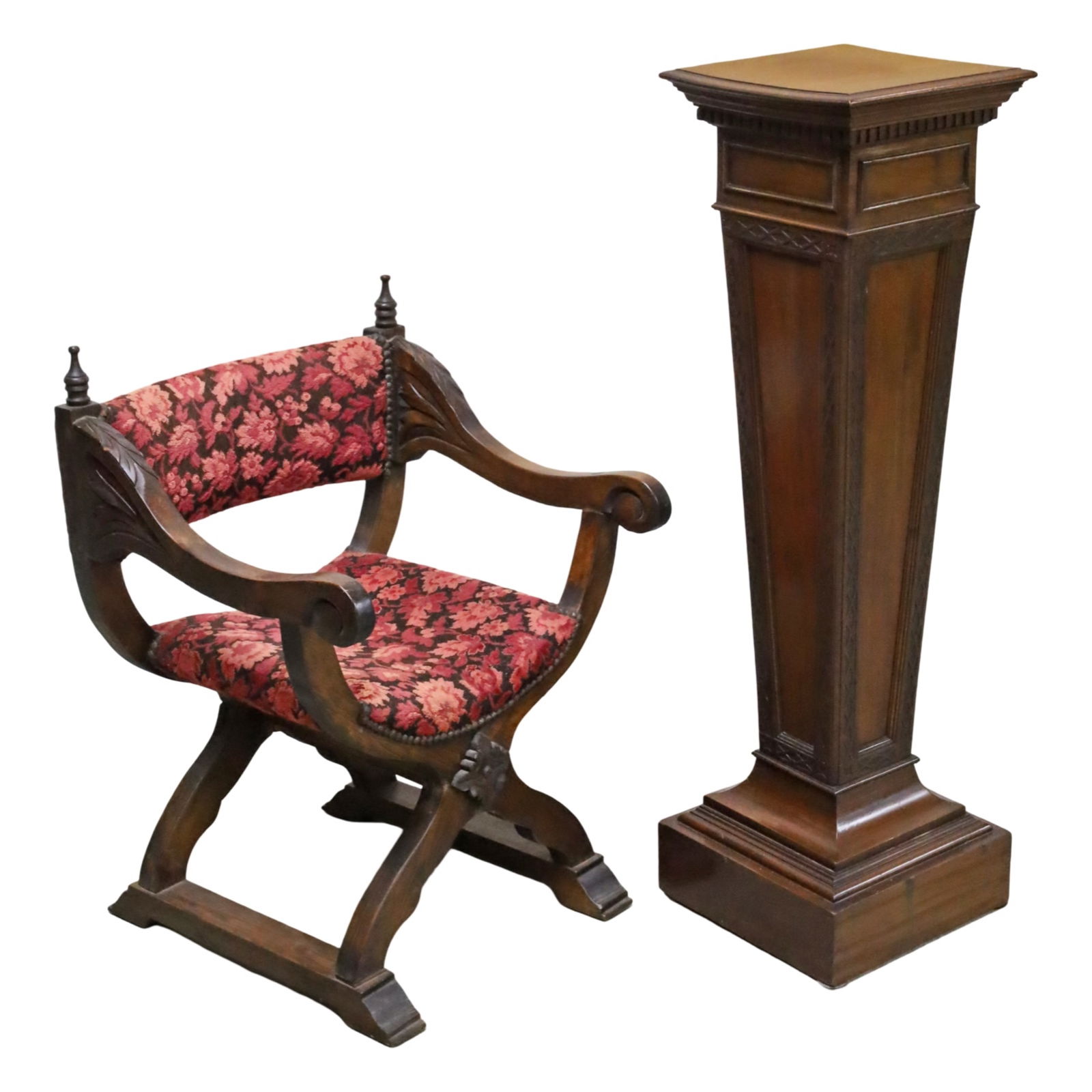 SAVONROLA ARMCHAIR AND PEDESTAL (1 of 6)