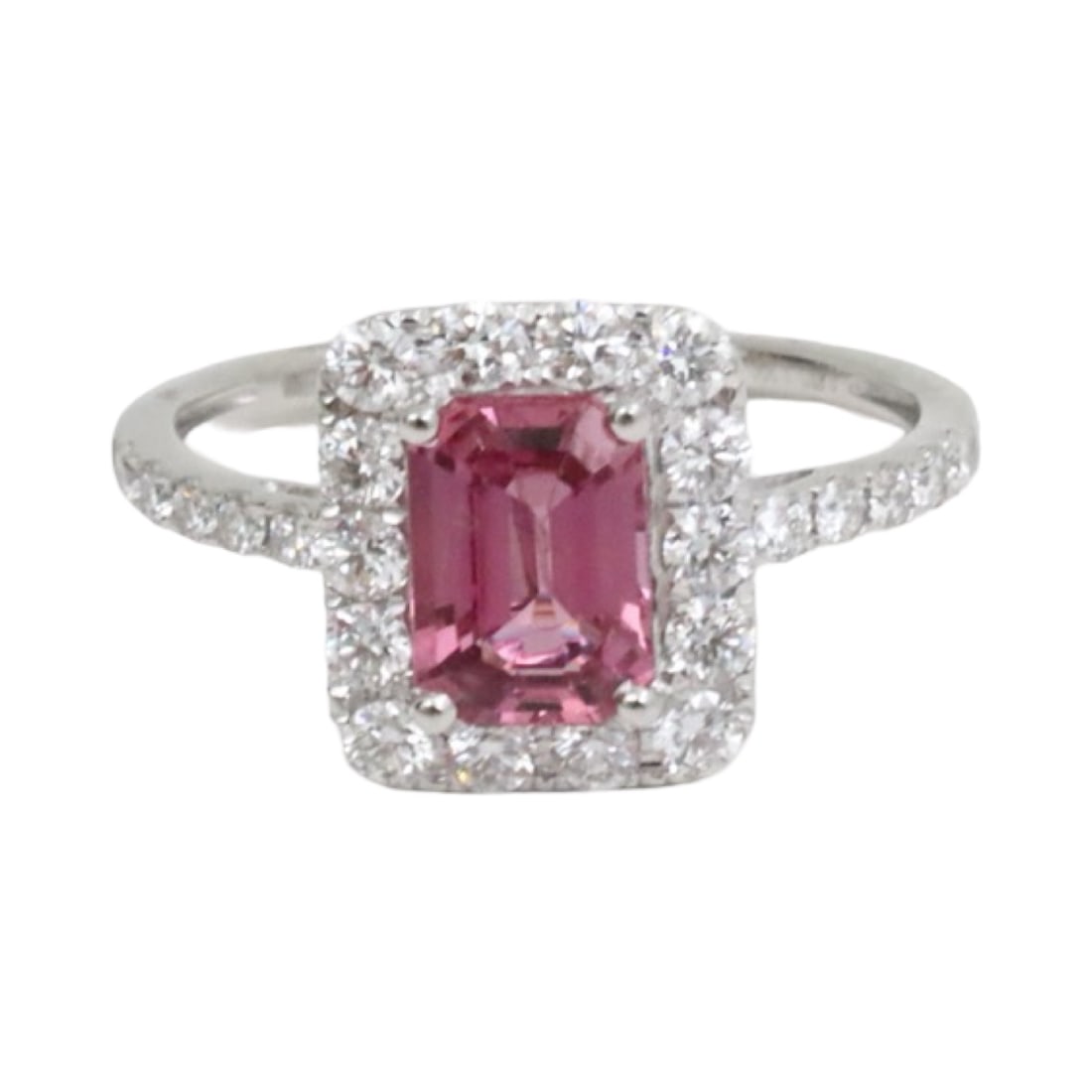 PLATINUM PINK SAPPHIRE AND DIAMOND RING (1 of 7)