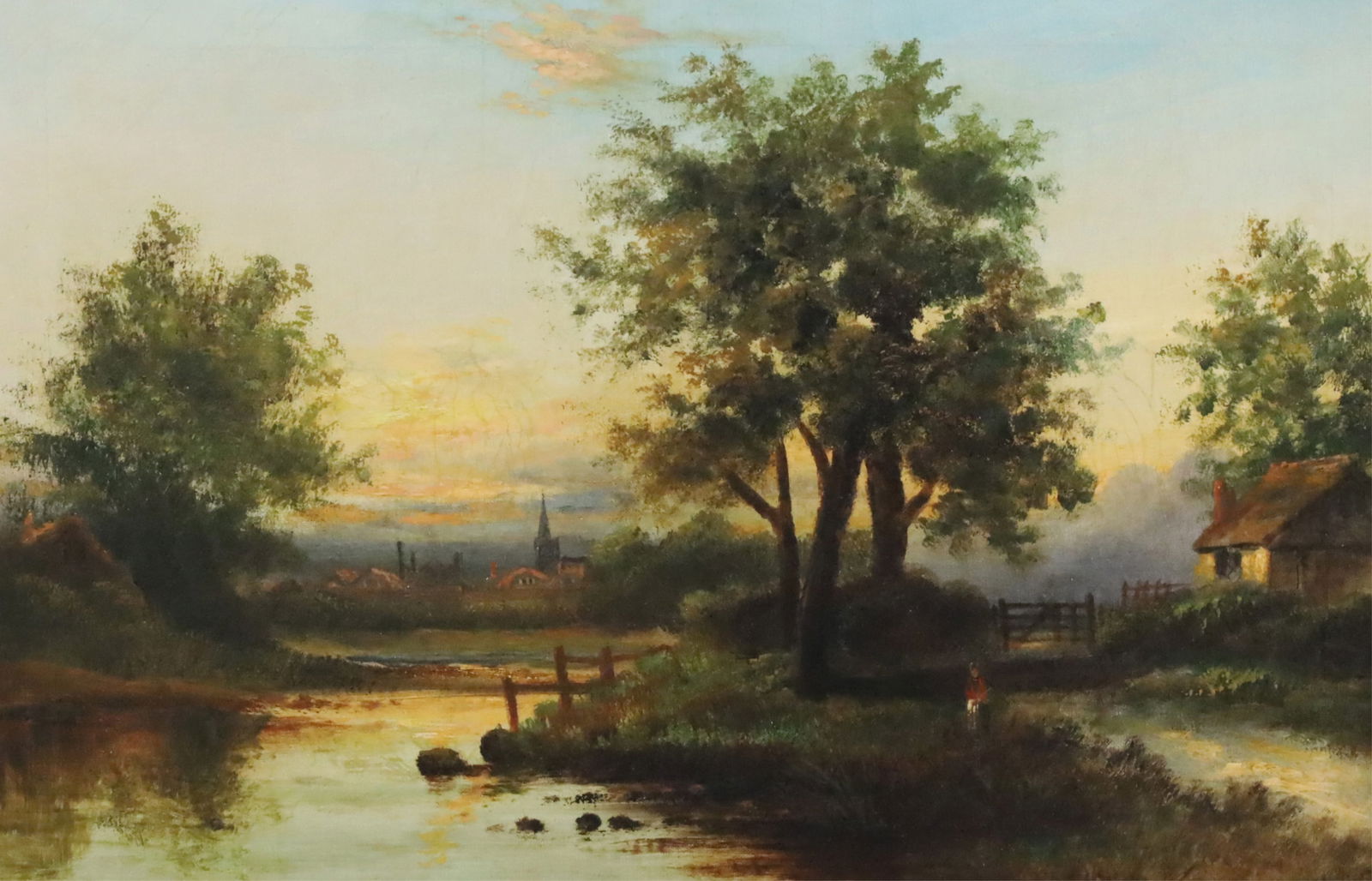 ENGLISH OIL ON CANVAS LANDSCAPE PAINTING, 19TH C. (1 of 7)