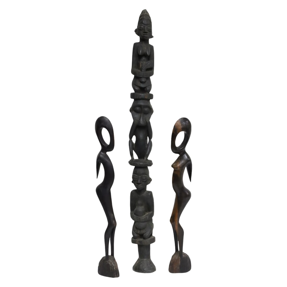 3PC LOT OF CARVED AFRICAN ART (1 of 6)