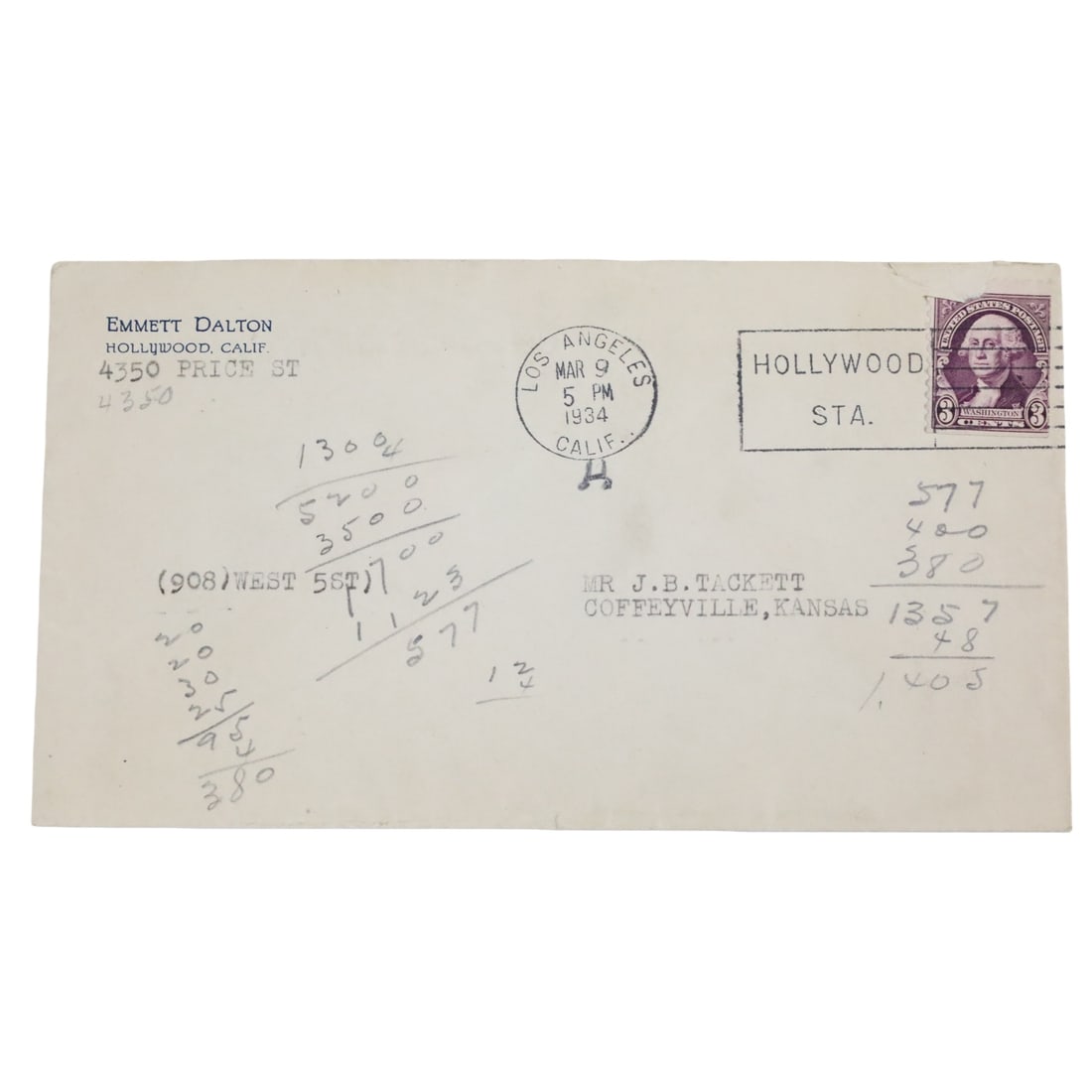 AMERICAN OUTLAW EMMETT DALTON ENVELOPE (1 of 3)