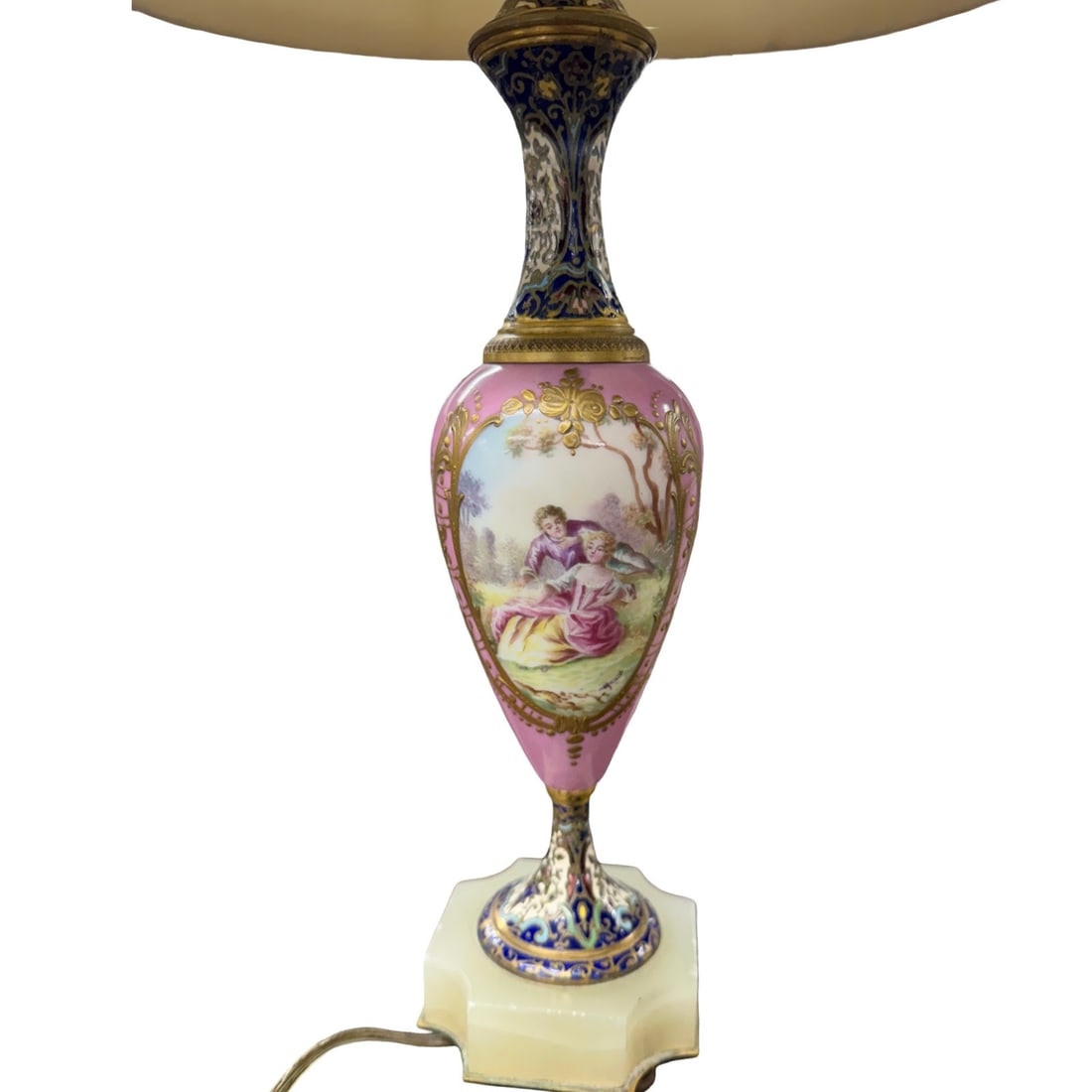 SEVRES STYLE PORCELAIN AND BRONZE TABLE LAMP (1 of 4)