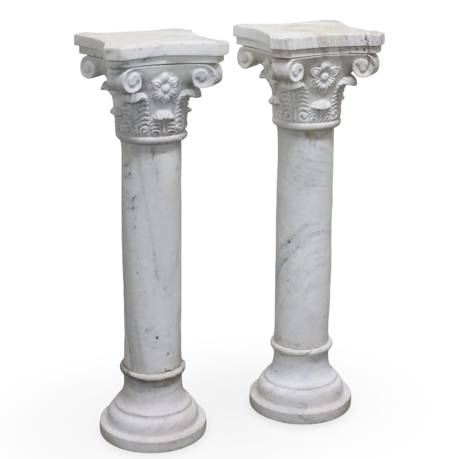 PR MARBLE CORINTHIAN COLUMN PEDESTALS (1 of 4)