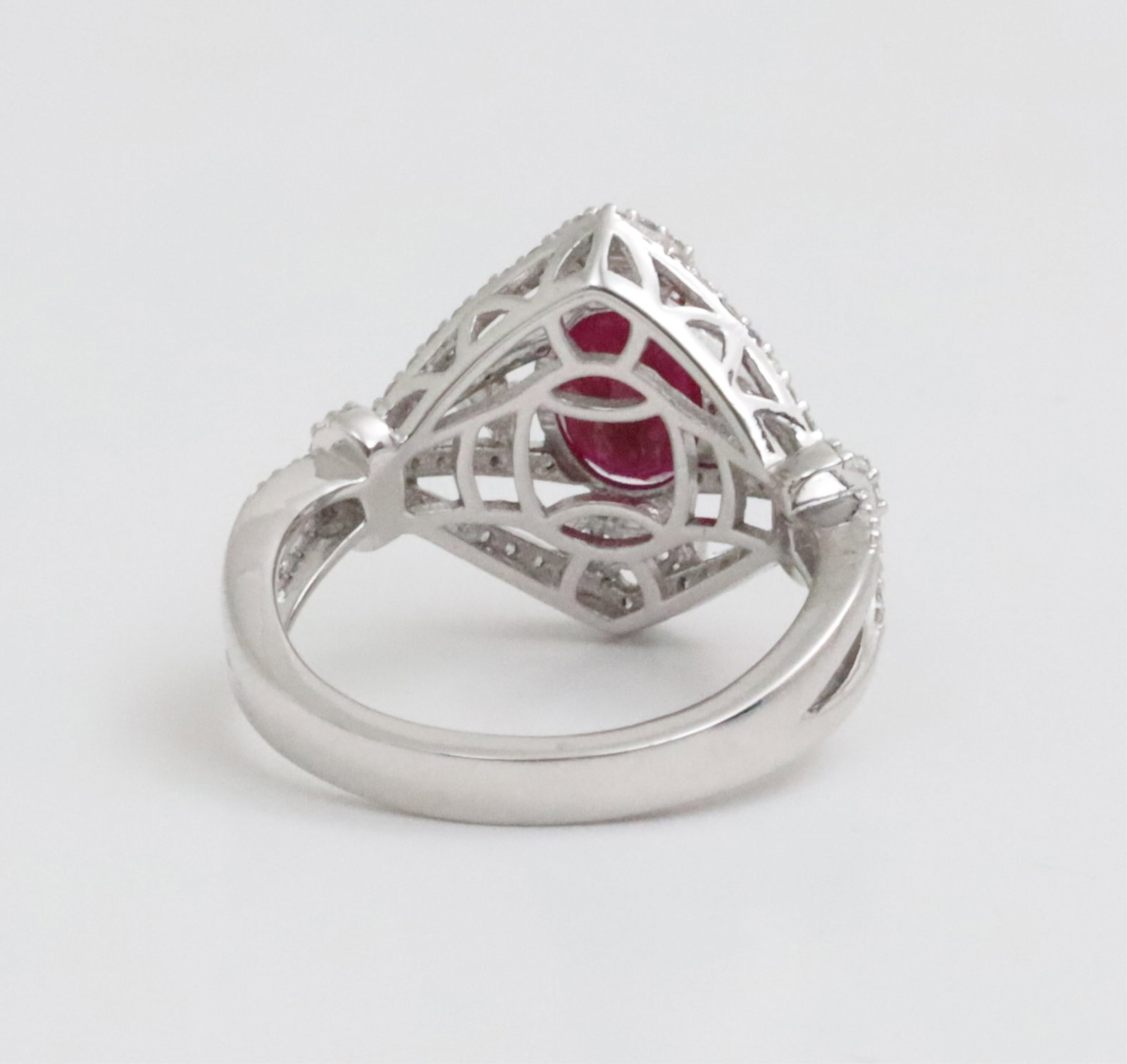 PLATINUM BURMESE RUBY AND DIAMOND RING, GIA - 5