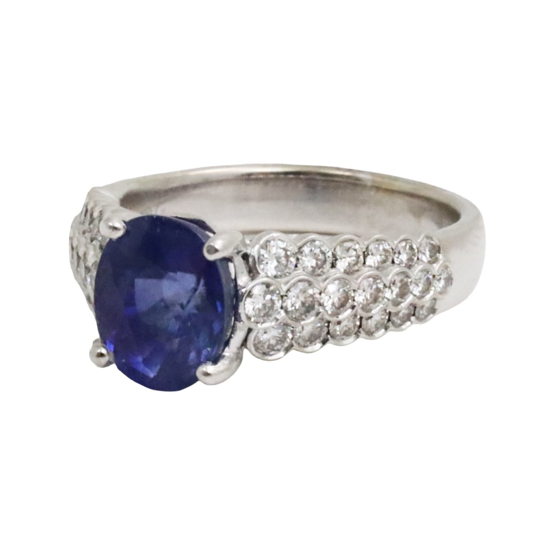 18K SAPPHIRE AND DIAMOND RING,GIA (1 of 8)