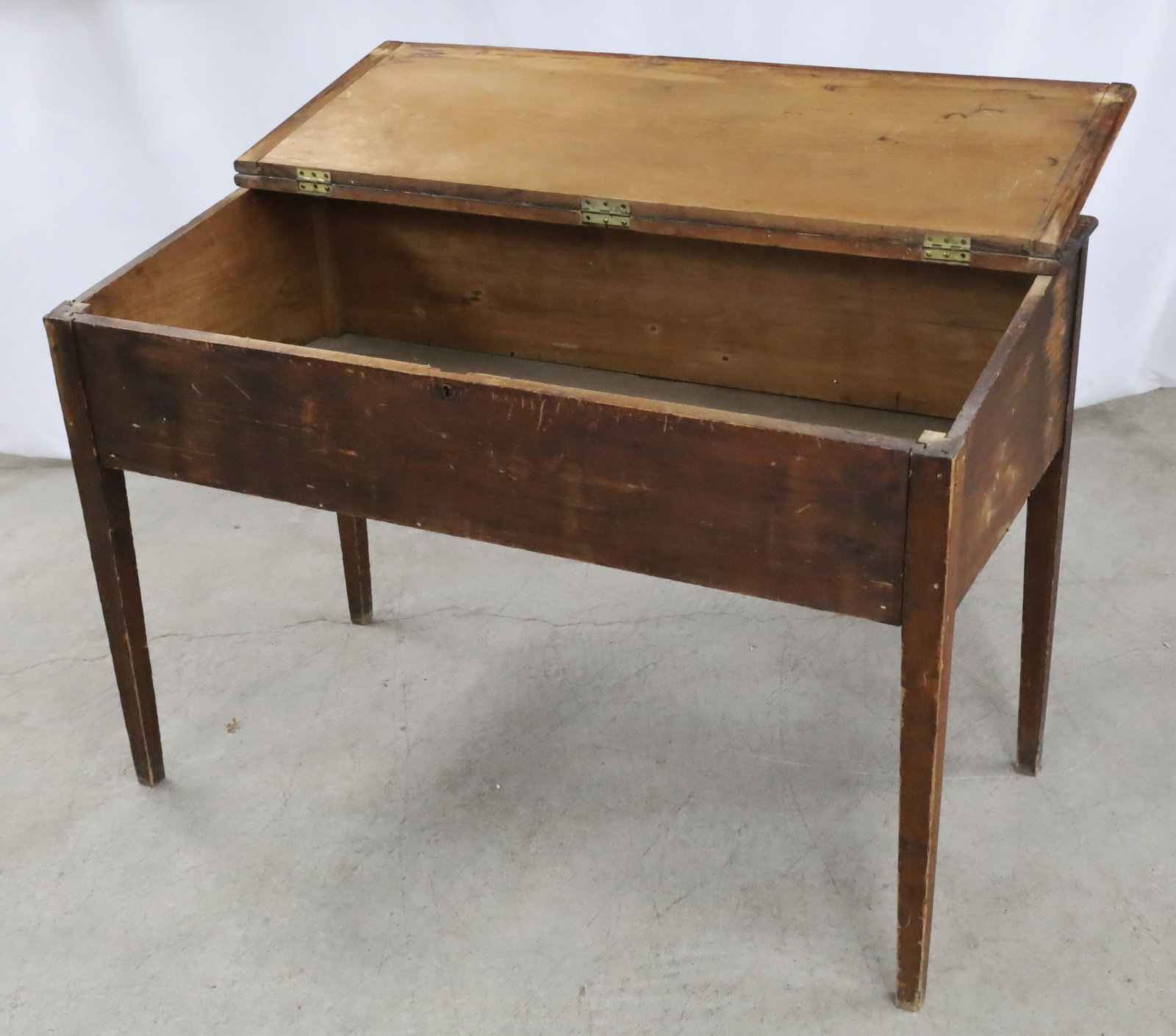 AMERICAN PINE SCHOOLMASTER DESK, 19TH C. - 4