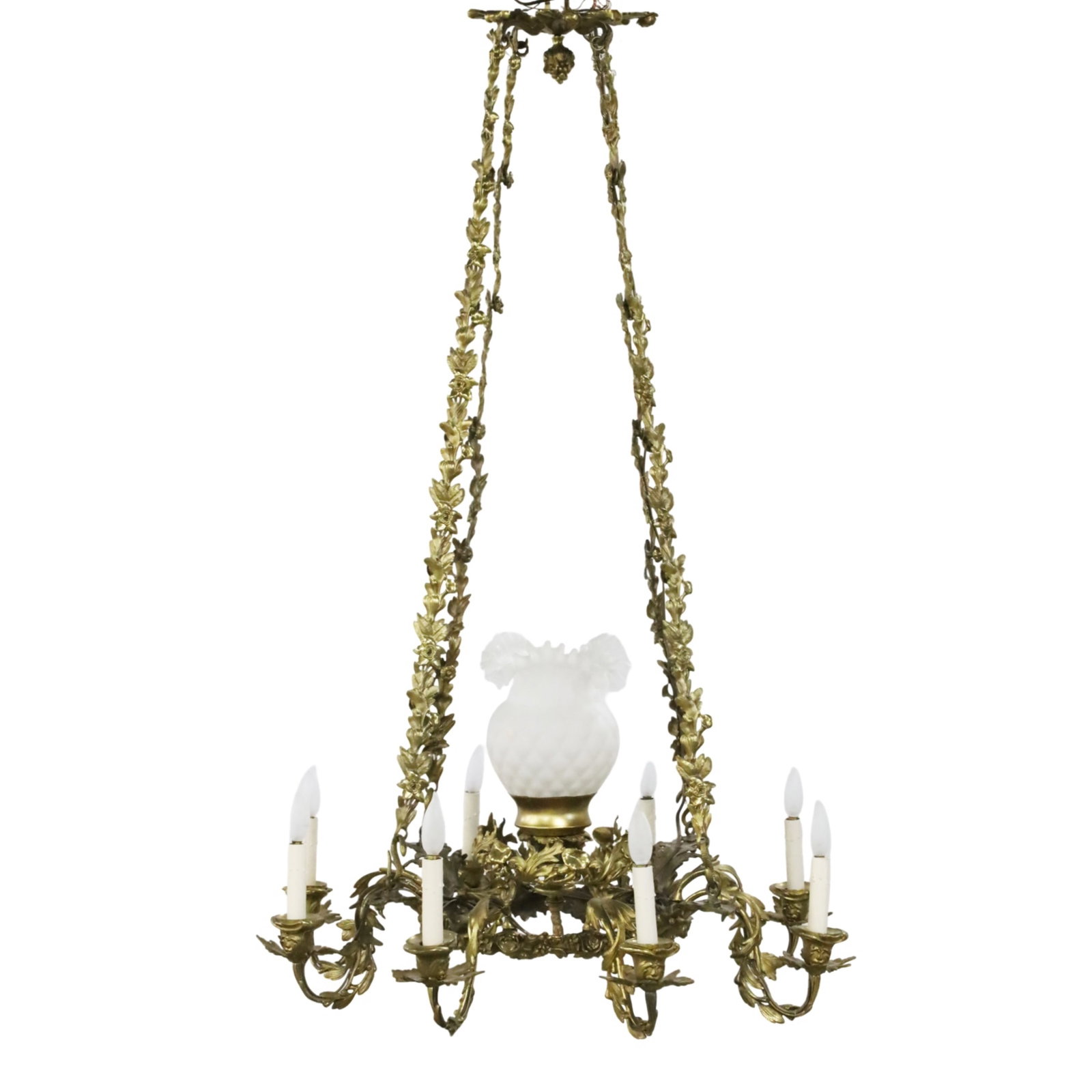 VICTORIAN GILT BRONZE CHANDELIER (1 of 5)