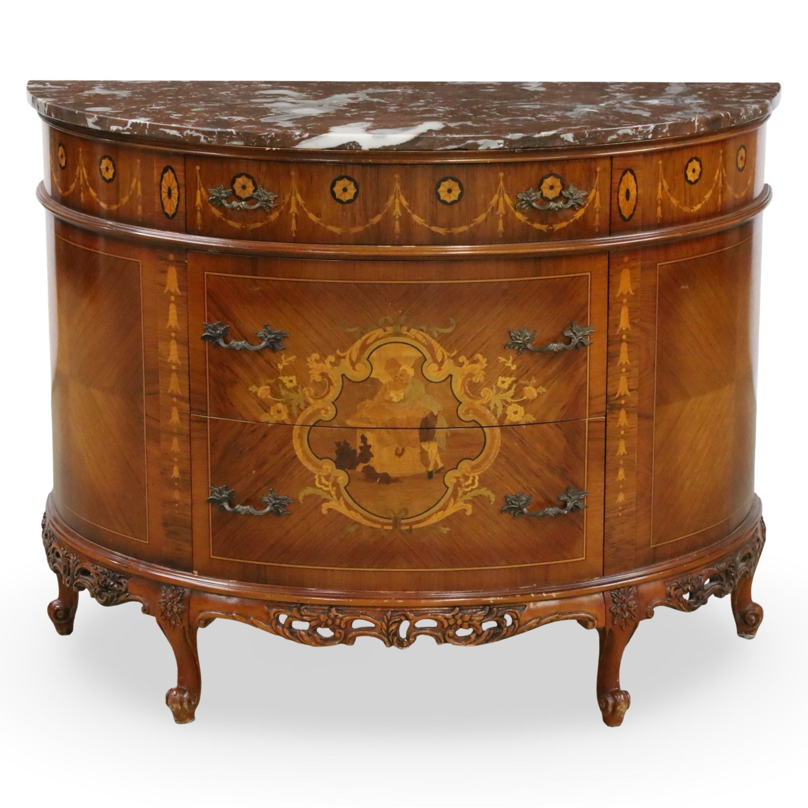 LOUIS XVI STYLE DEMILUNE COMMODE (1 of 4)