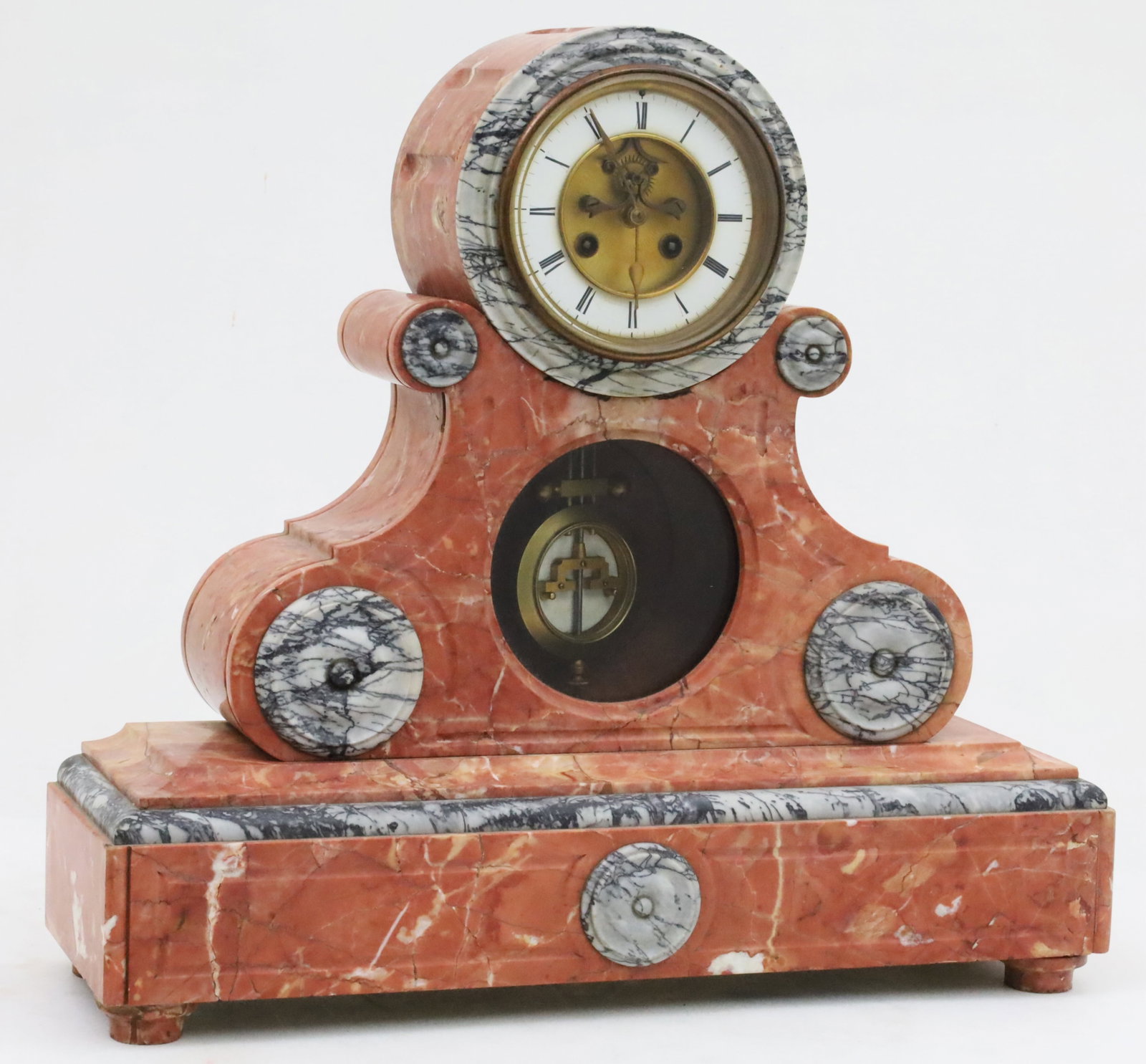 NAPOLEAN III MARBLE MANTLE CLOCK - 4