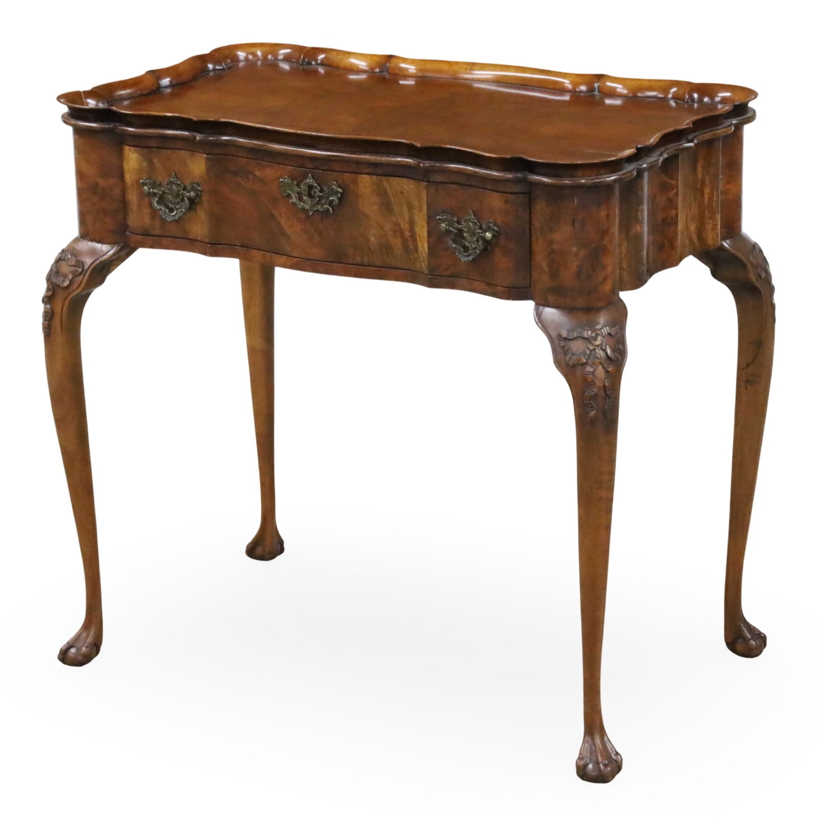 CHIPPENDALE STYLE BURR WALNUT DRESSING TABLE - 2