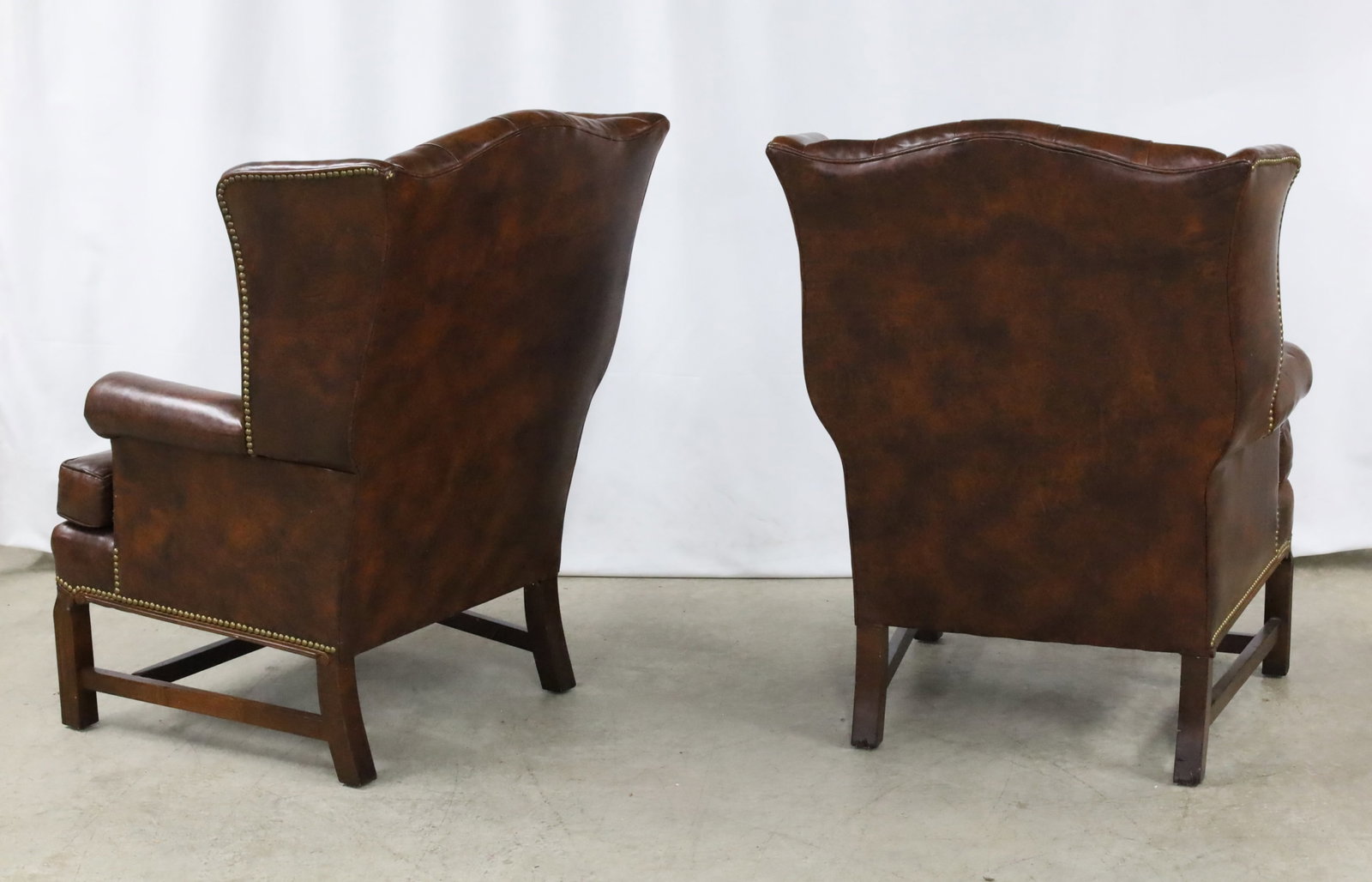 PR TUFTED LEATHER WINGBACK ARMCHAIRS - 3