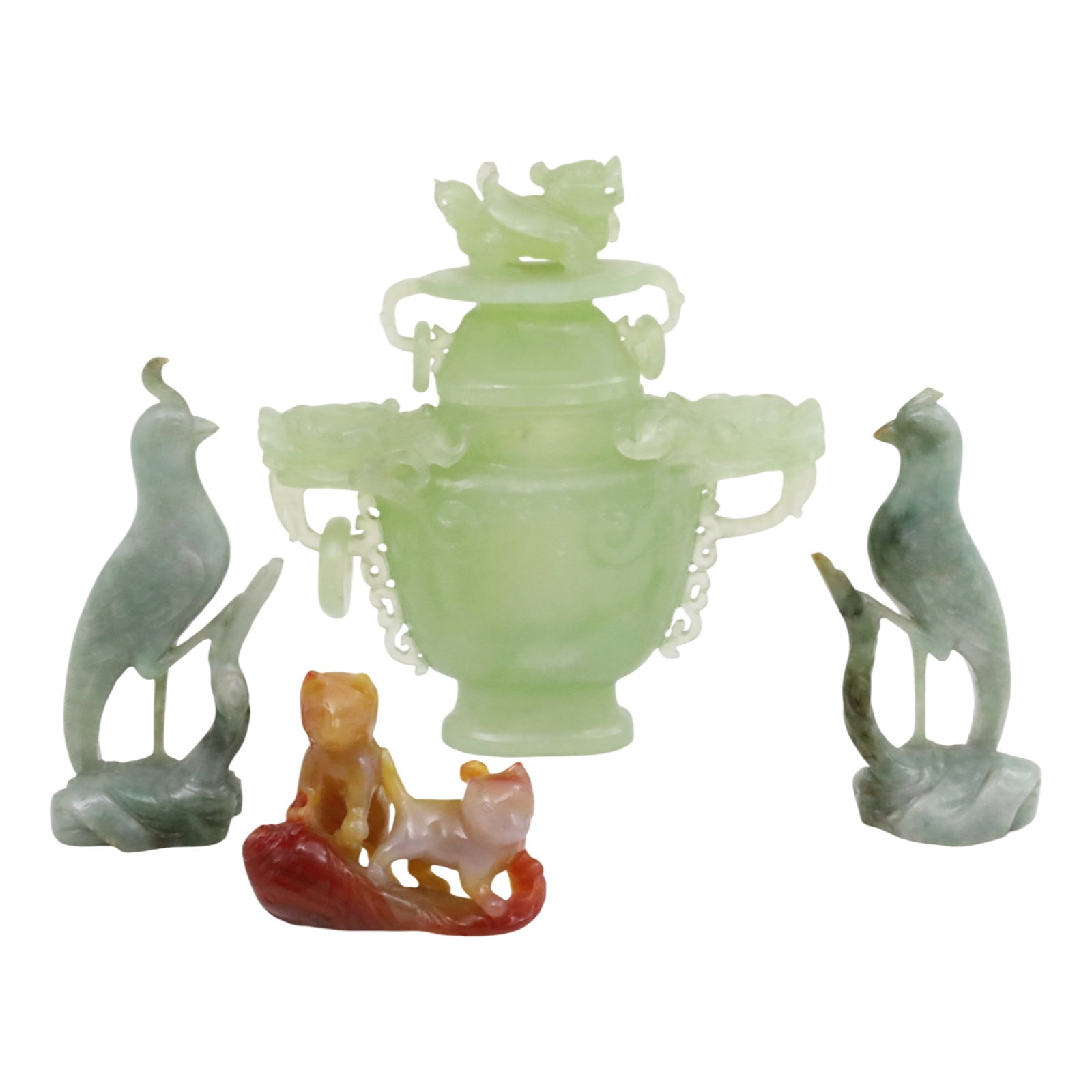 4PC LOT OF CHINESE JADE AND AGATE (1 of 6)