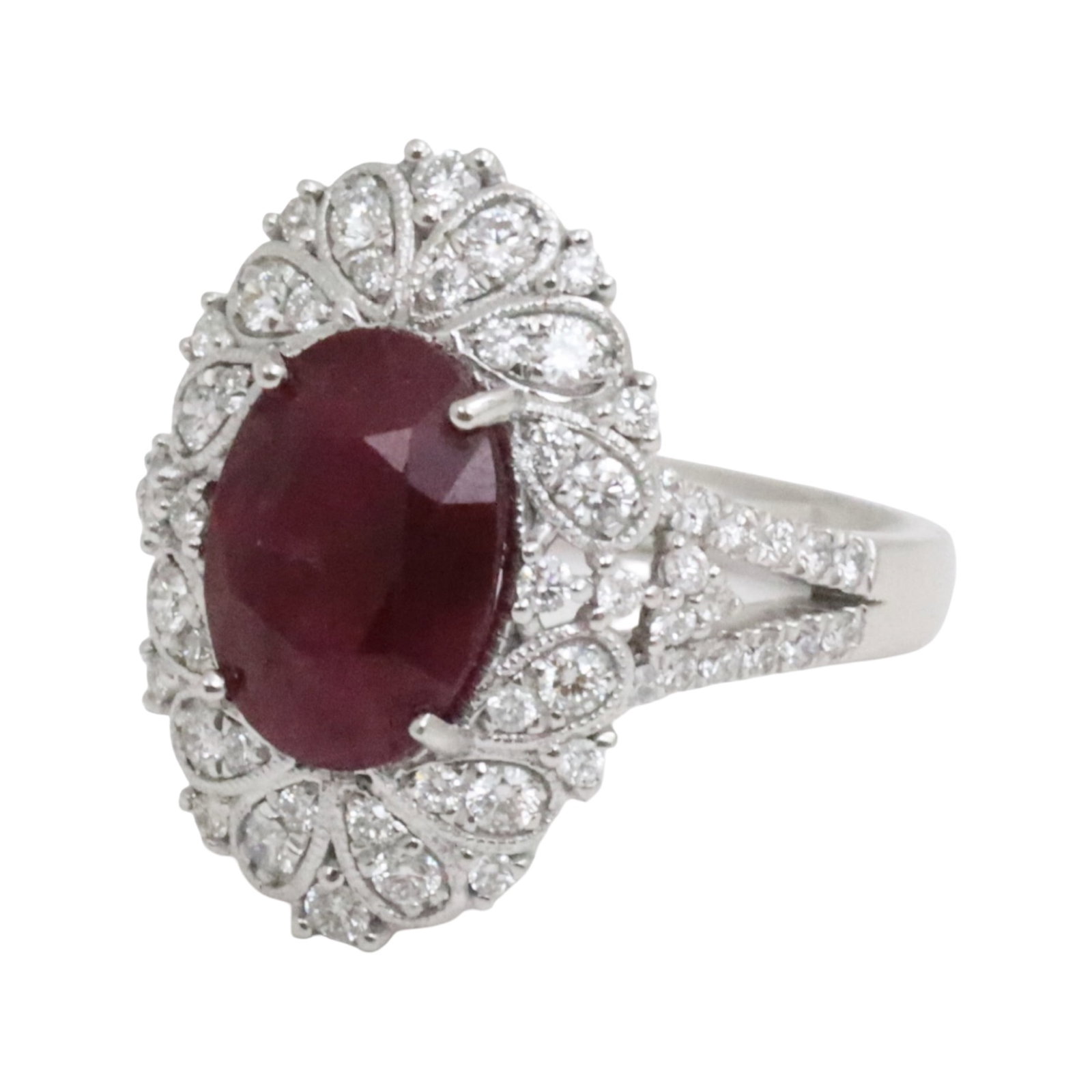 GIA BURMESE RUBY 3.95CT RING - 2