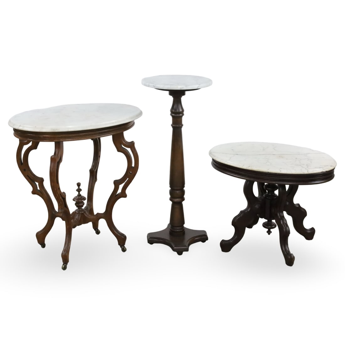 3PC LOT OF VICTORIAN MARBLE TOP FURNITURE (1 of 4)