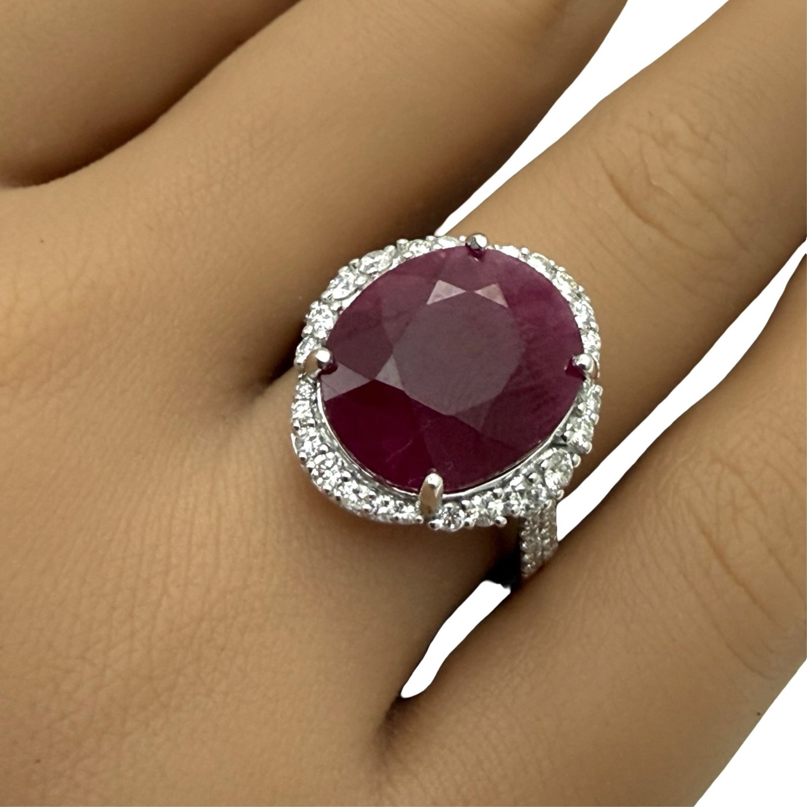 GIA BURMESE RUBY & DIAMOND RING - 2