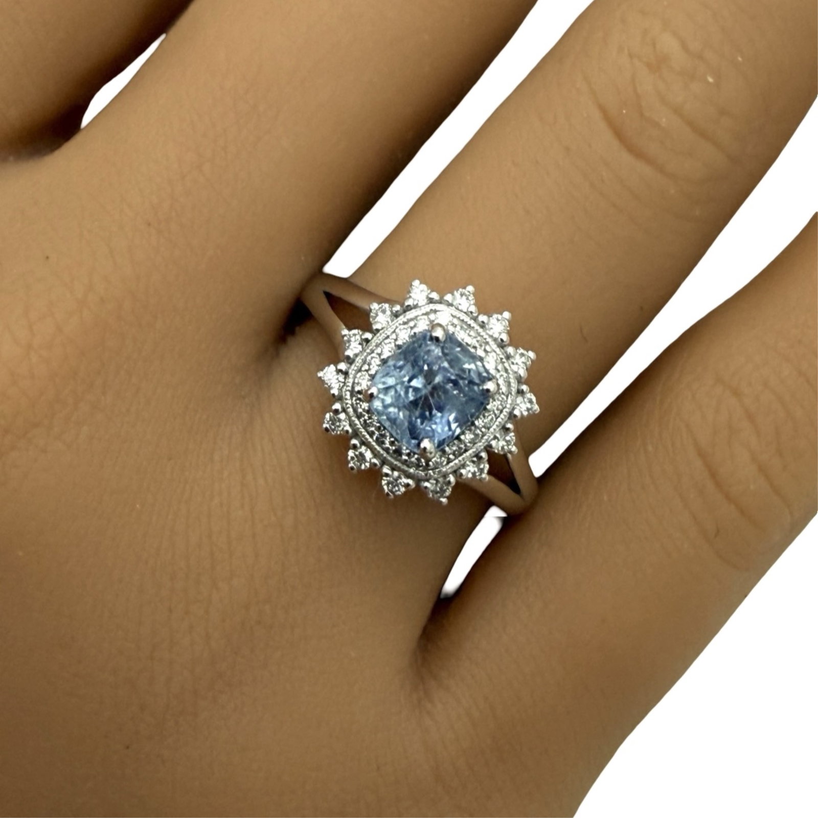 PLATINUM BURMESE SAPPHIRE RING, GIA: Platinum burmese blue sapphire and diamond ring having 1.54ct center stone and .29cts of VS1-VS2 diamonds. total weight of 4.9grams. size 6.5. Please see all photos, appraisal, and GIA#1232528595