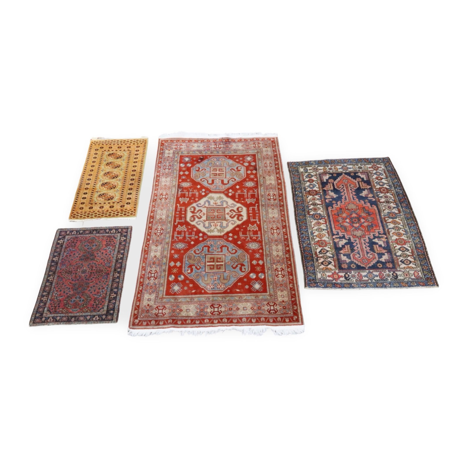 GROUP OF 4 ORIENTAL THROW RUGS (1 of 5)