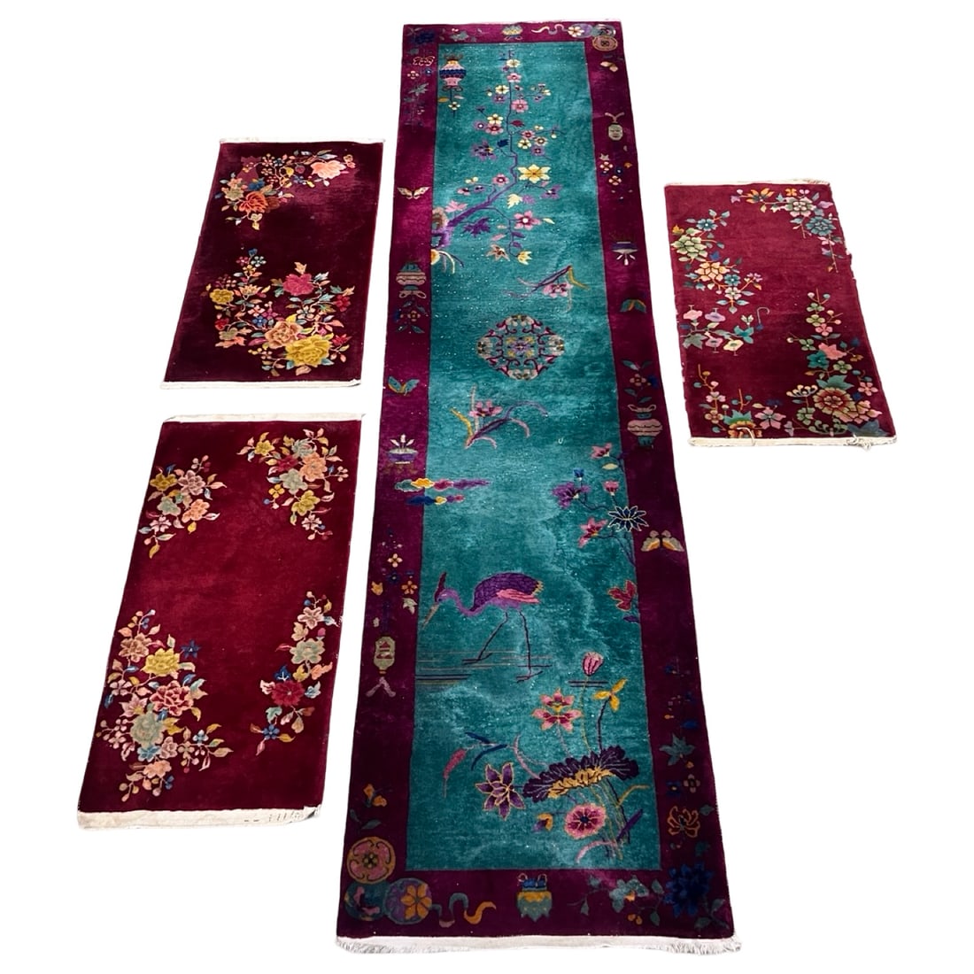 4PC CHINESE ART DECO ORIENTAL RUGS (1 of 3)