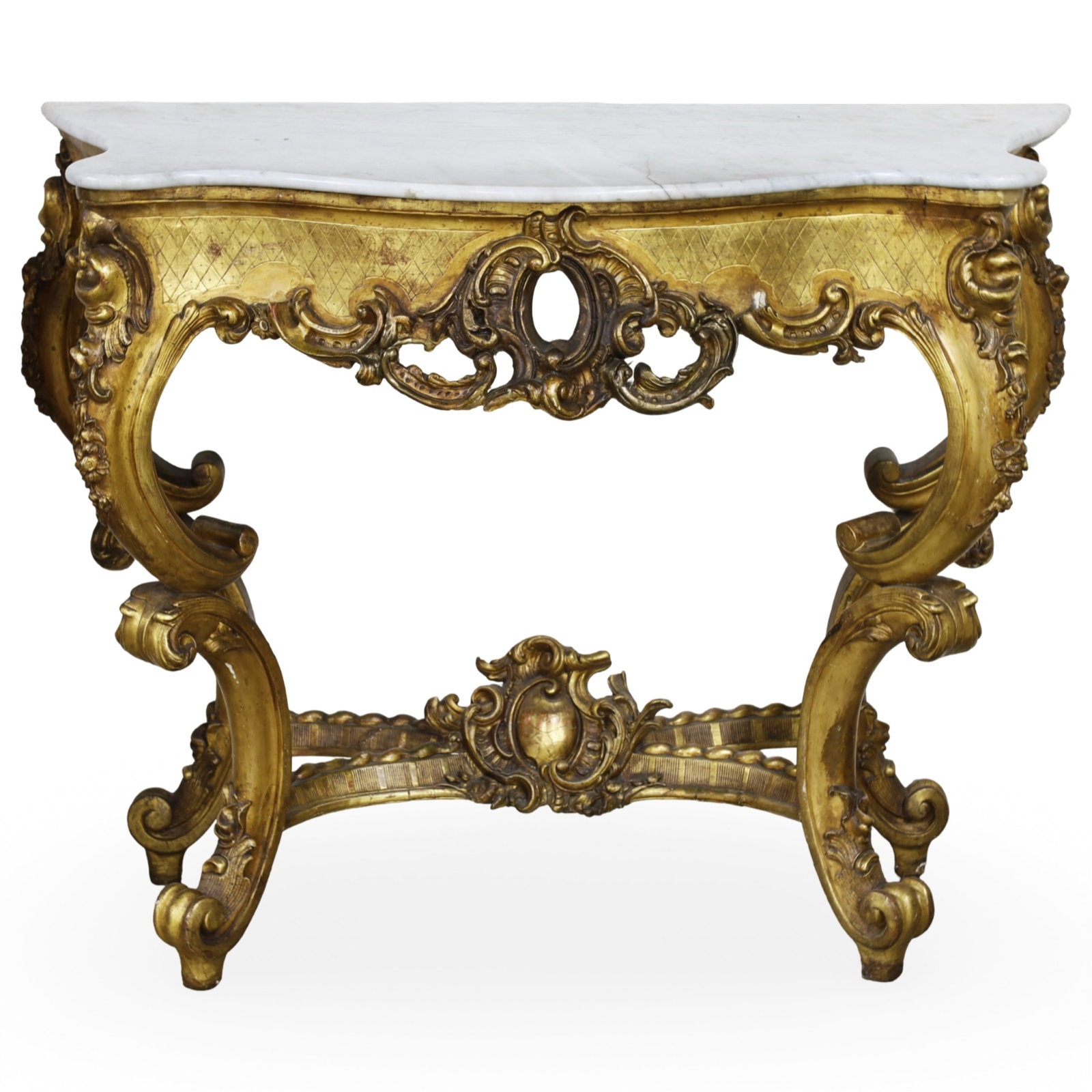 LOUIS XV STYLE GILTWOOD CONSOLE, 19TH C. (1 of 5)