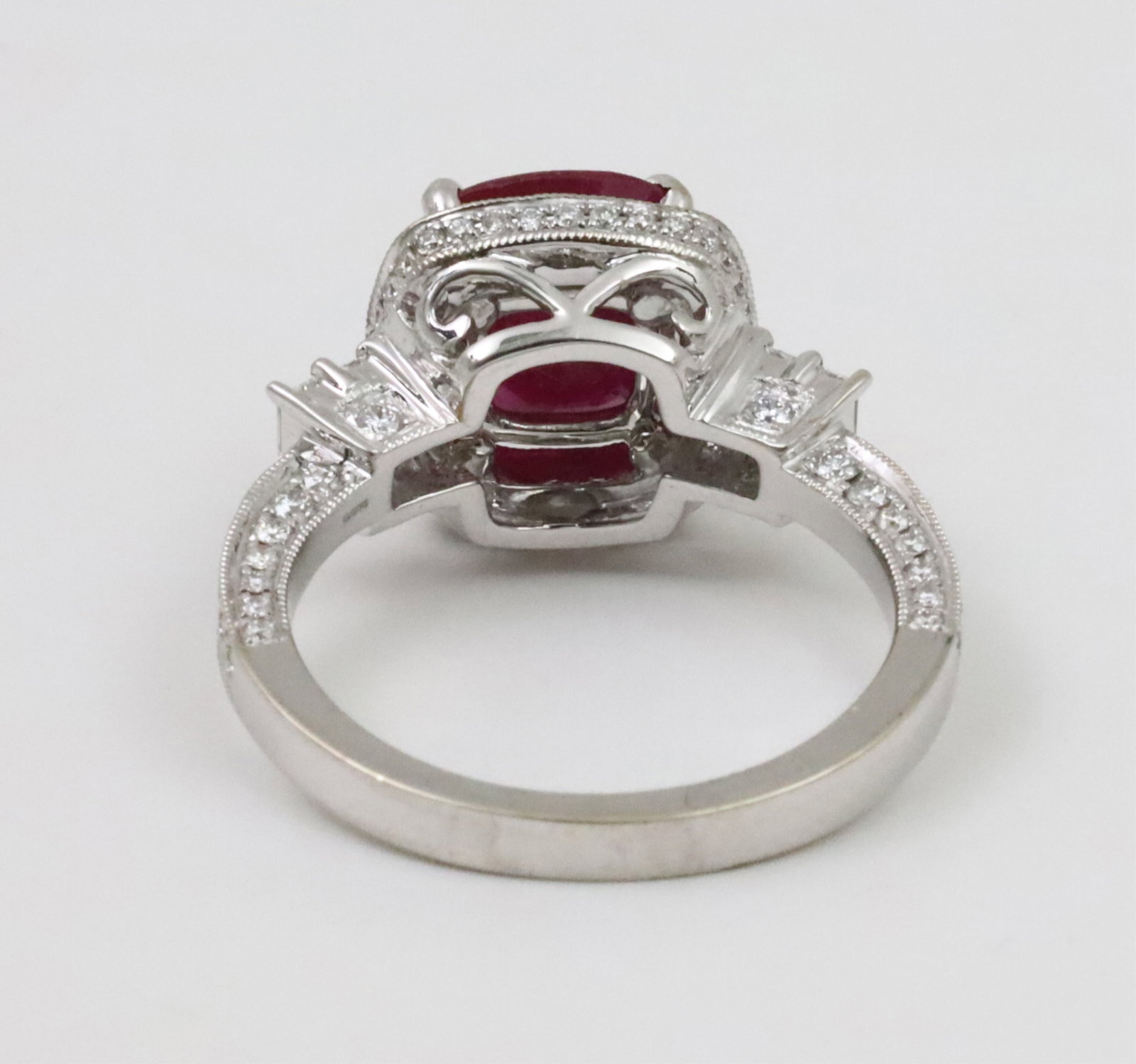 18K BURMESE RUBY AND DIAMOND RING,GIA - 5