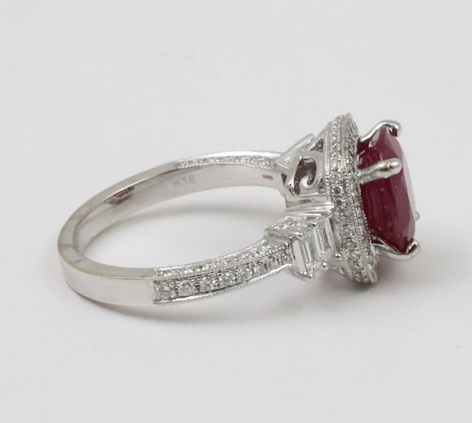 18K BURMESE RUBY AND DIAMOND RING,GIA - 6