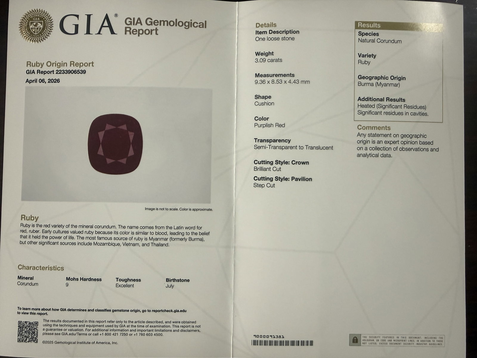 18K BURMESE RUBY AND DIAMOND RING,GIA - 8