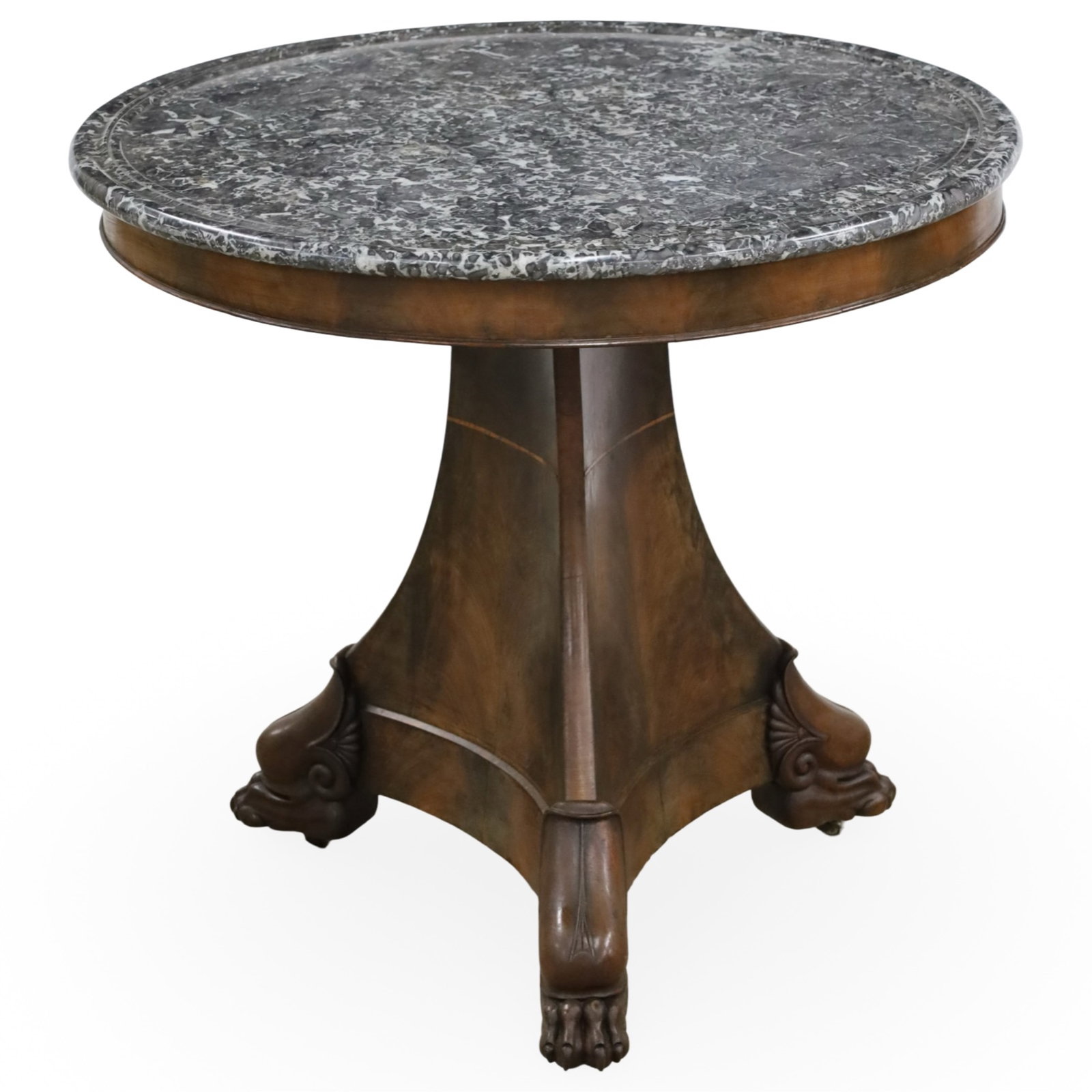FRENCH EMPIRE STYLE MARBLE TOP GUERIDON (1 of 5)