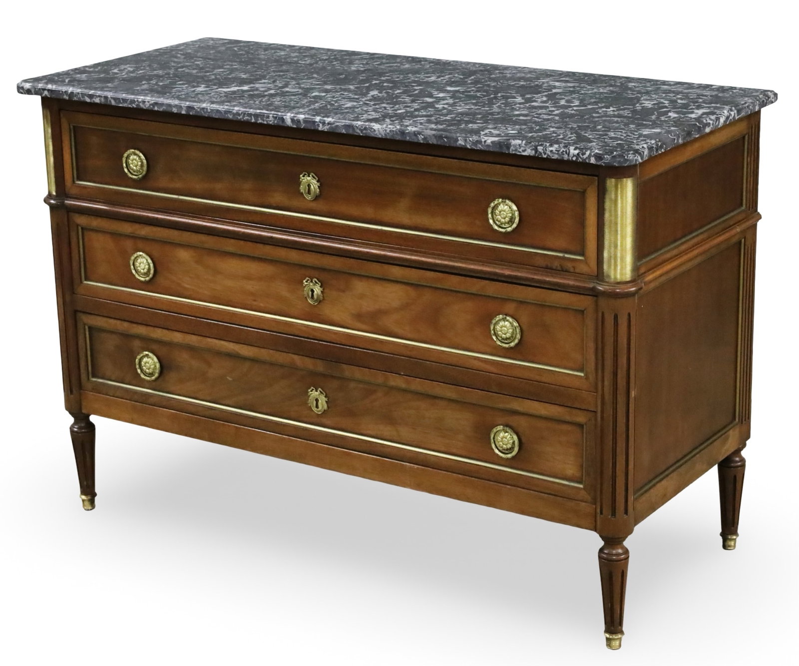 DIRECTOIRE STYLE FRENCH MAHOGANY COMMODE (1 of 6)