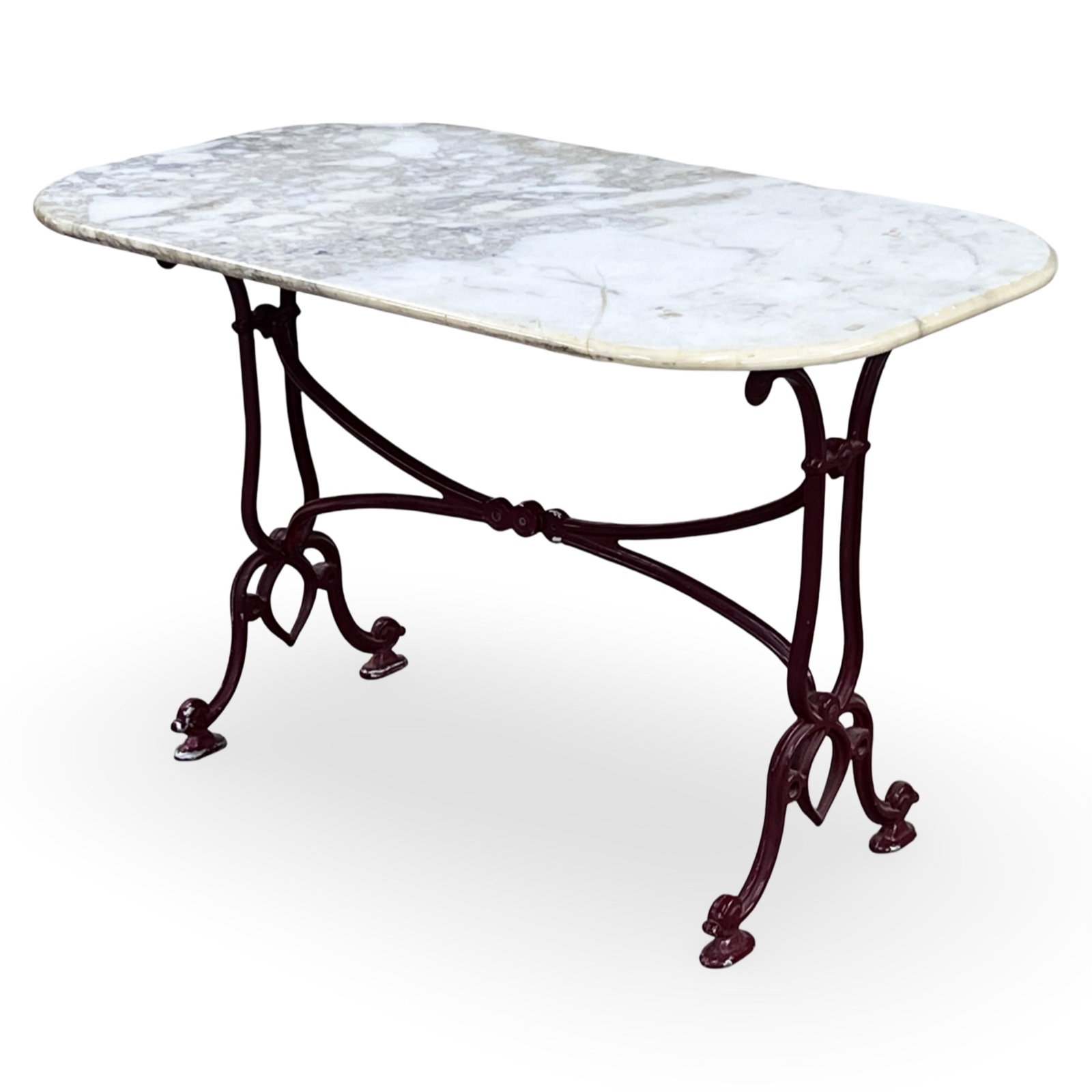 FRENCH MARBLE AND CAST IRON BISTRO TABLE (1 of 5)