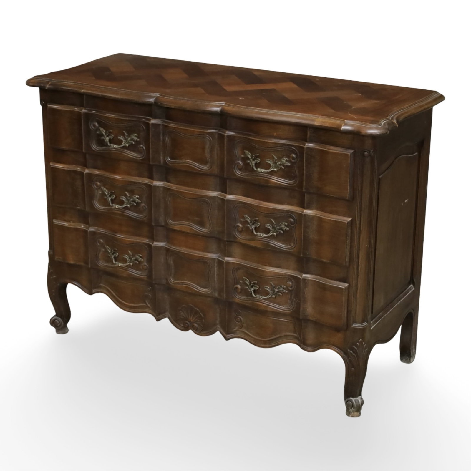 FRENCH LOUIS XV STYLE SERPENTINE CHEST (1 of 4)
