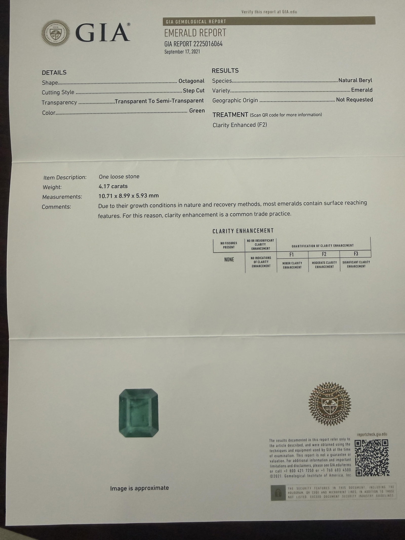 PLATINUM EMERALD AND DIAMOND RING, GIA - 7