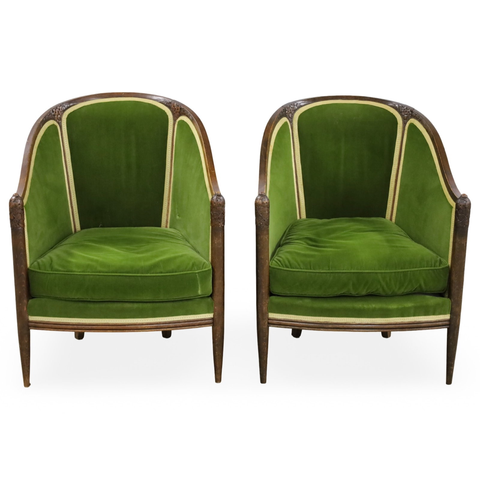 PR FRENCH ART DECO BEECHWOOD CLUB CHAIRS (1 of 6)