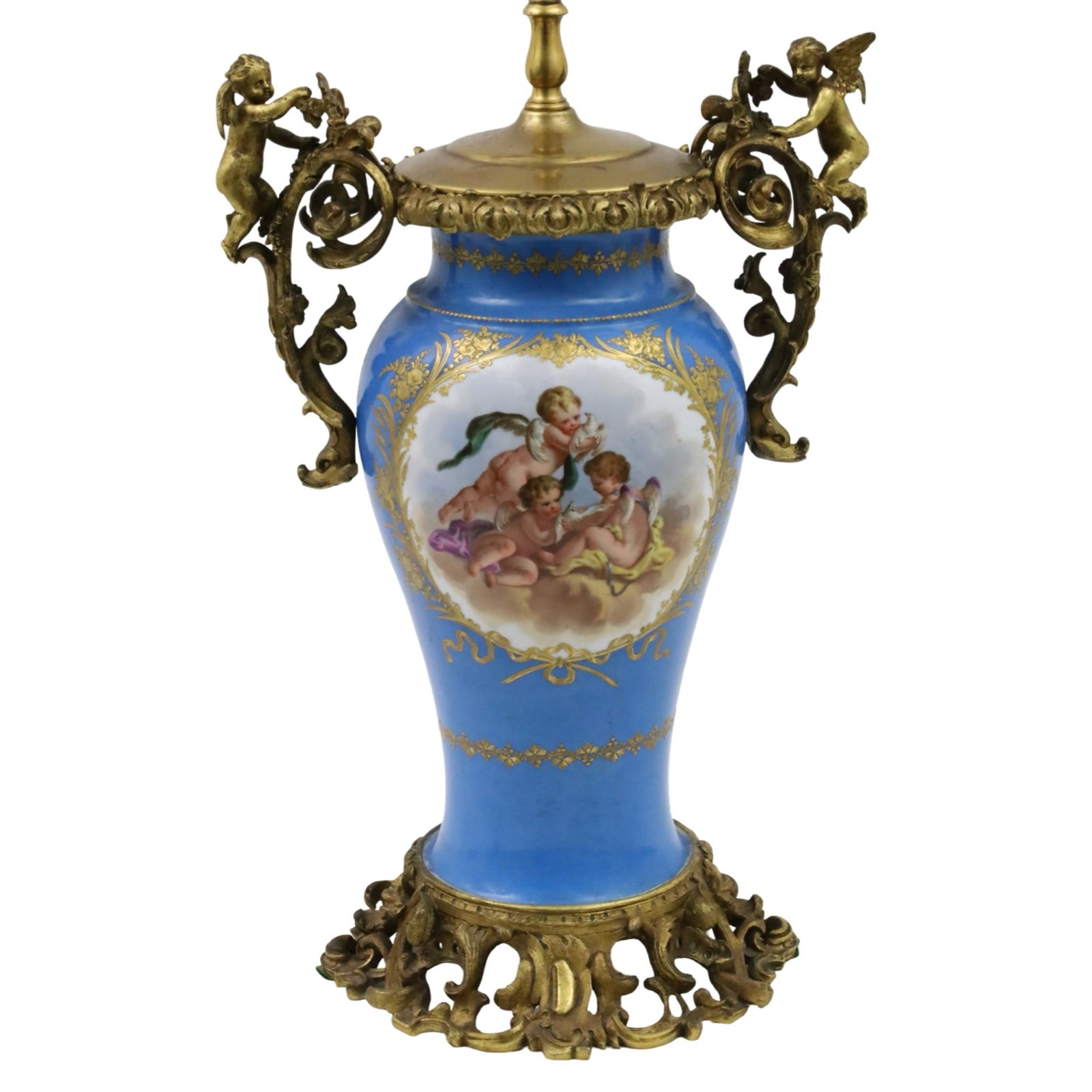 SEVRES BRONZE MTD PORCELAIN VASE (1 of 5)
