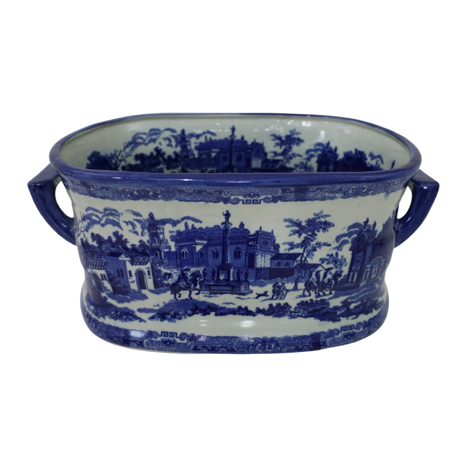 IRONSTONE BLUE AND WHITE TRANSFERWARE JARDINI?RE (1 of 6)