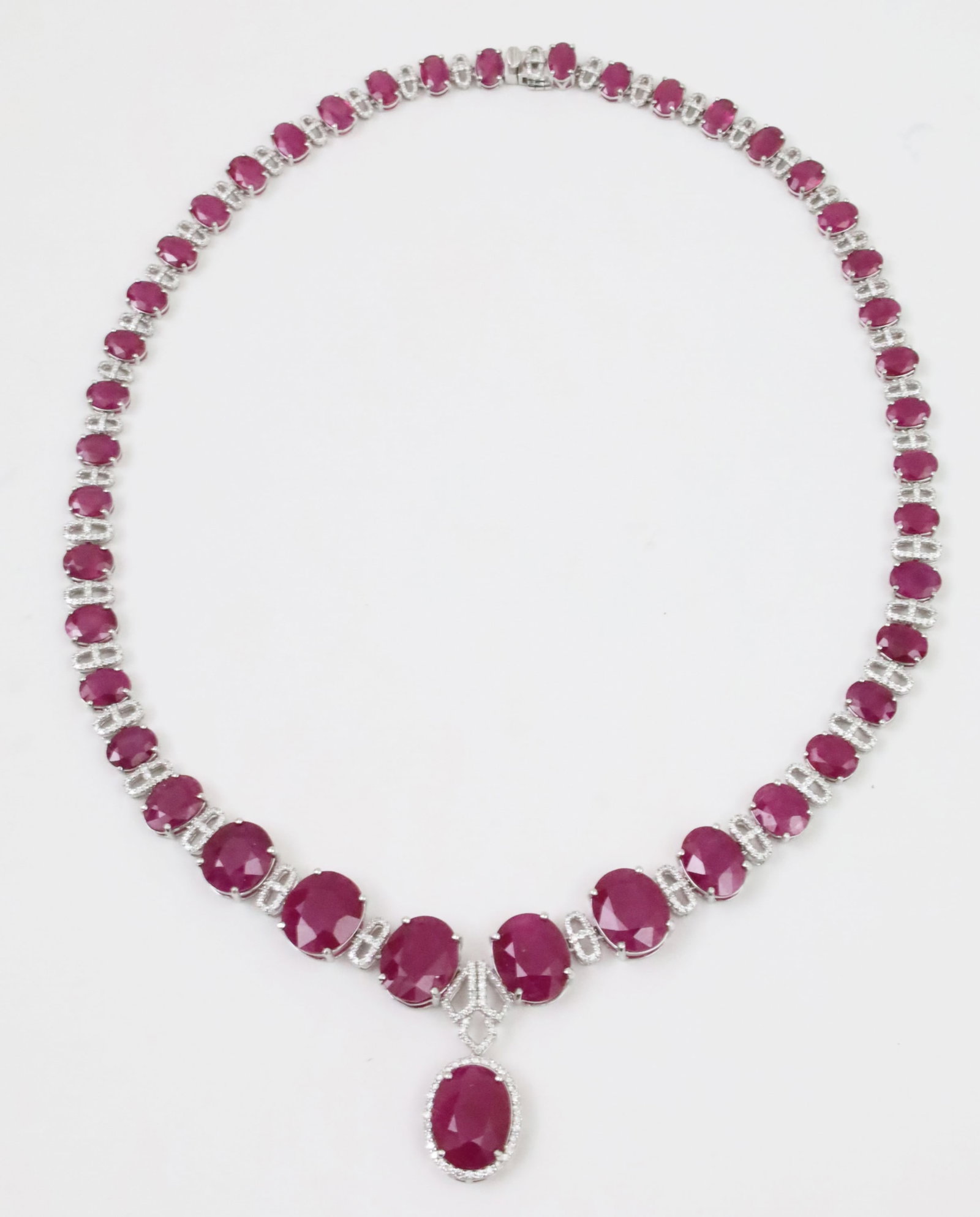 BURMESE RUBY AND DIAMOND NECKLACE - 4