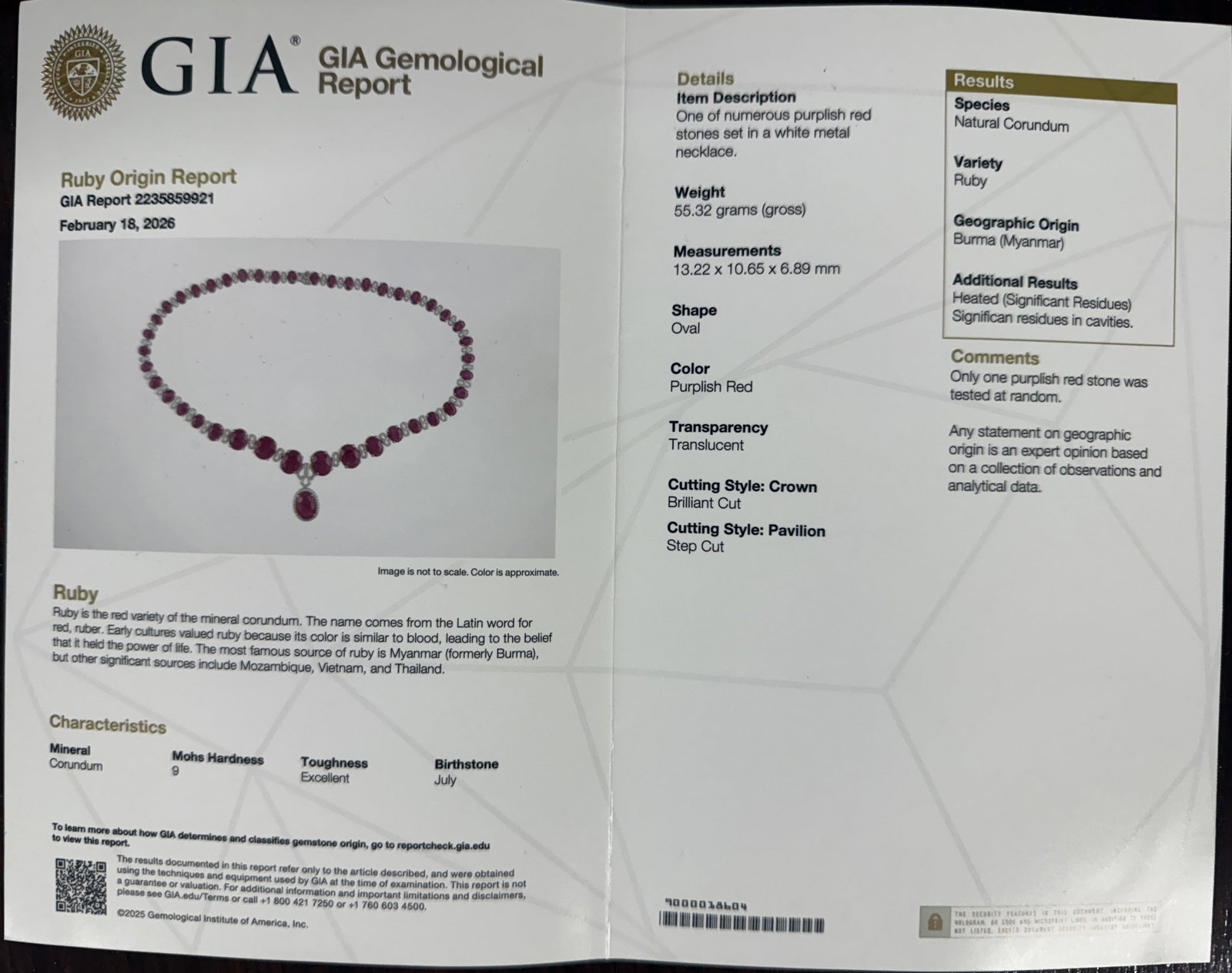 BURMESE RUBY AND DIAMOND NECKLACE - 7