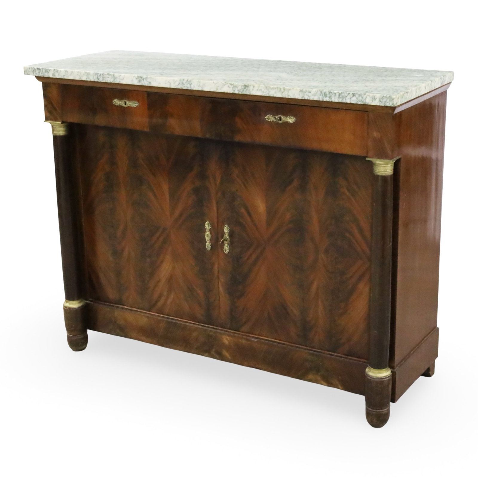FRENCH EMPIRE STYLE MARBLE TOP BUFFET (1 of 7)