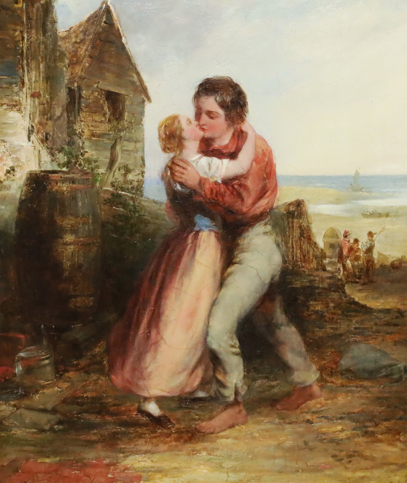 JOHN FAED, RSA (SCOTTISH, 1819-1902) THE RETURN: John FAED (1819-1902) RSA (Scottish)"The Return" (title as purchased and titled verso).Oil on wood panel, later decorative frame.No signature found, possibly removed from previous aggressive