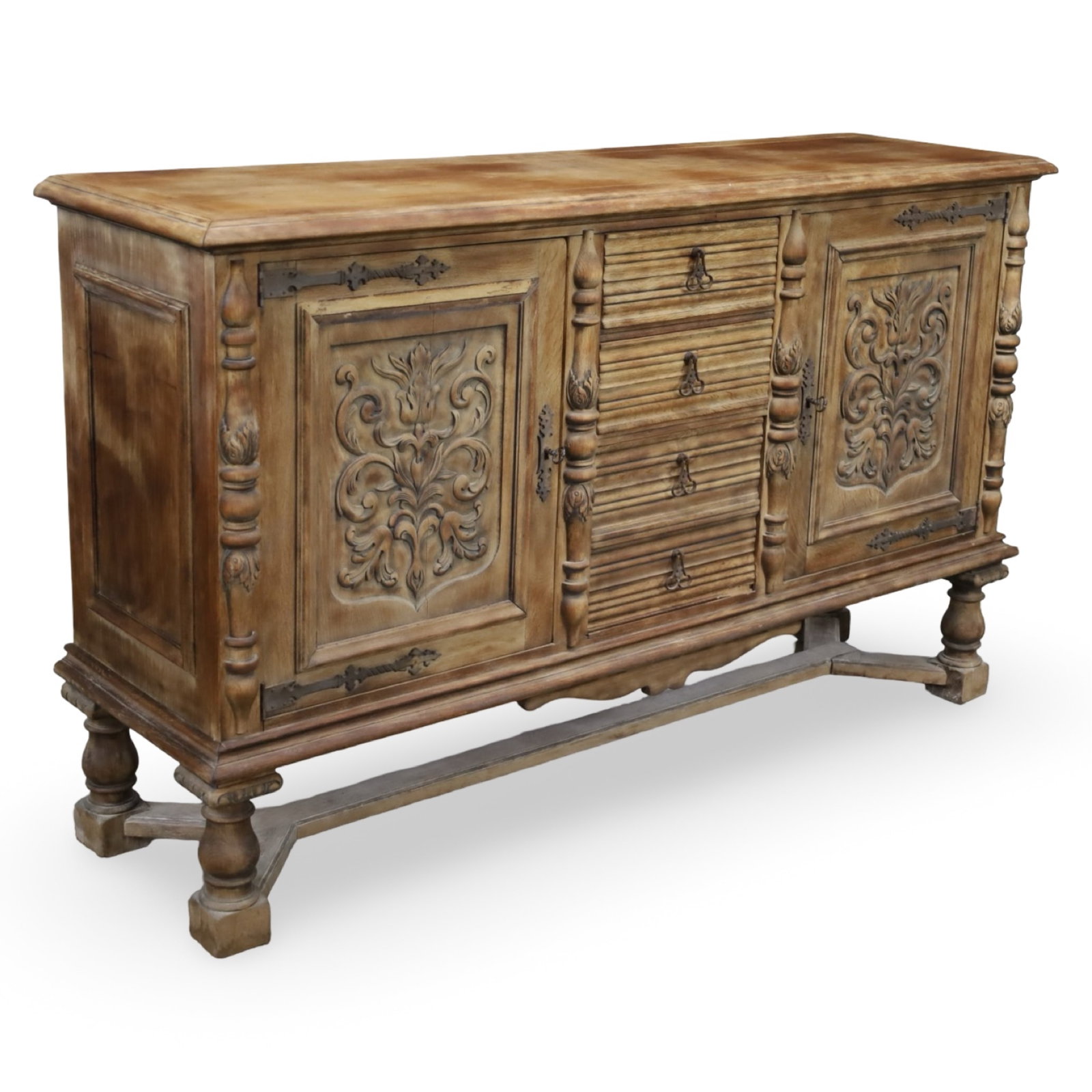 SPANISH STYLE CARVED WALNUT SIDEBOARD (1 of 5)
